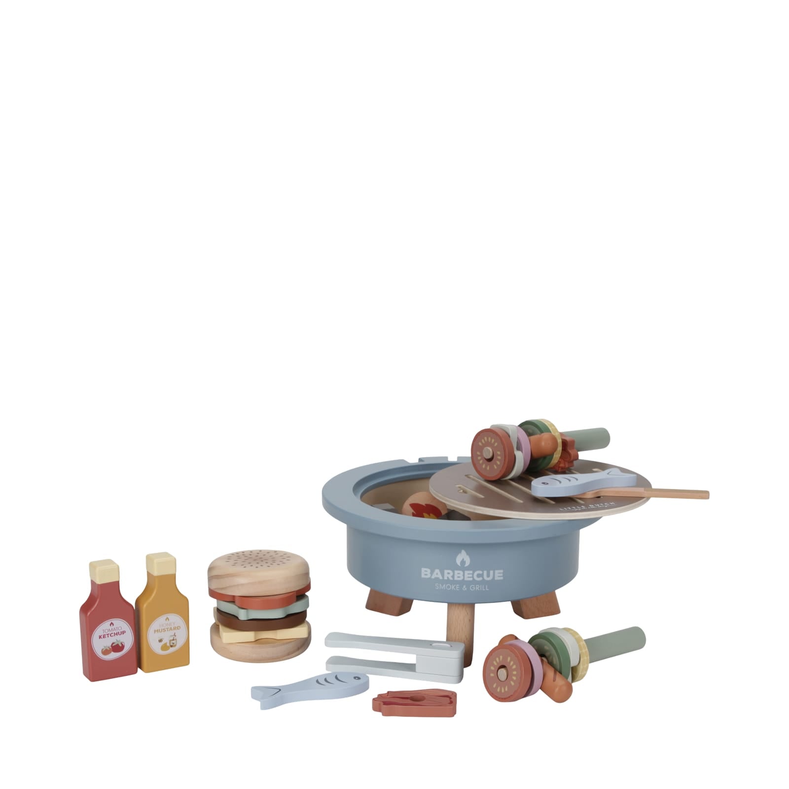 Wooden Barbecue and Food Toy Set