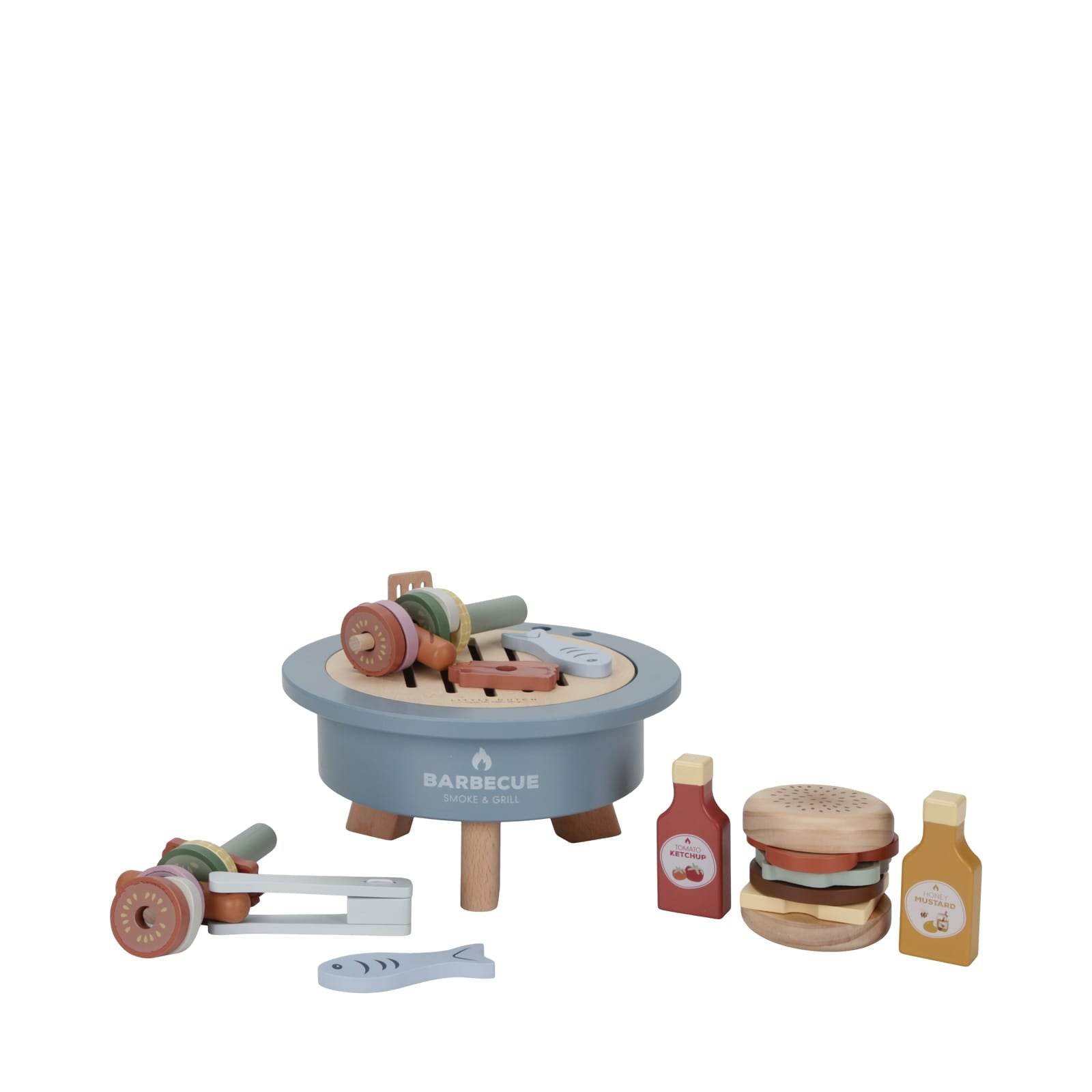 Wooden Barbecue and Food Toy Set