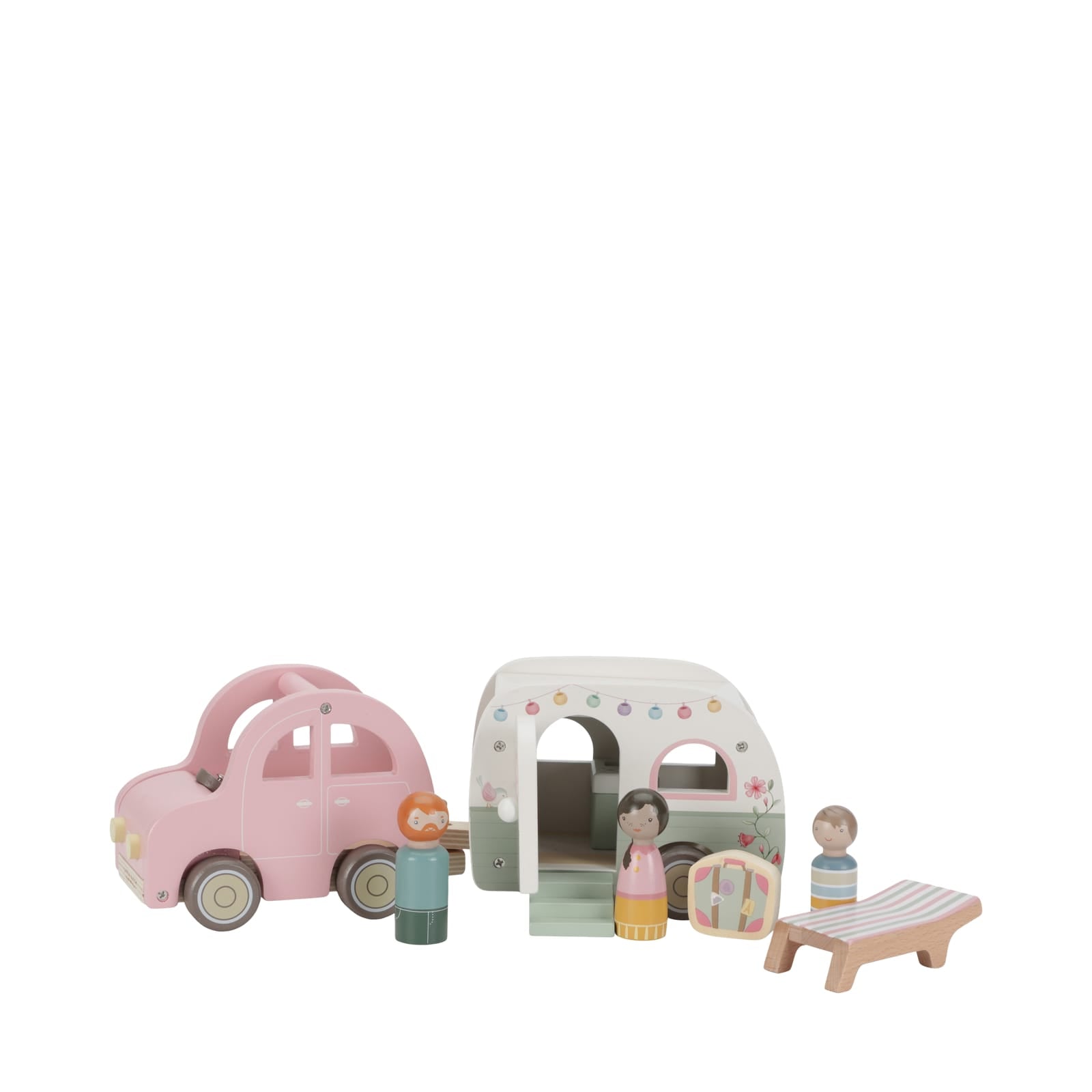 Wooden Car and Caravan Set