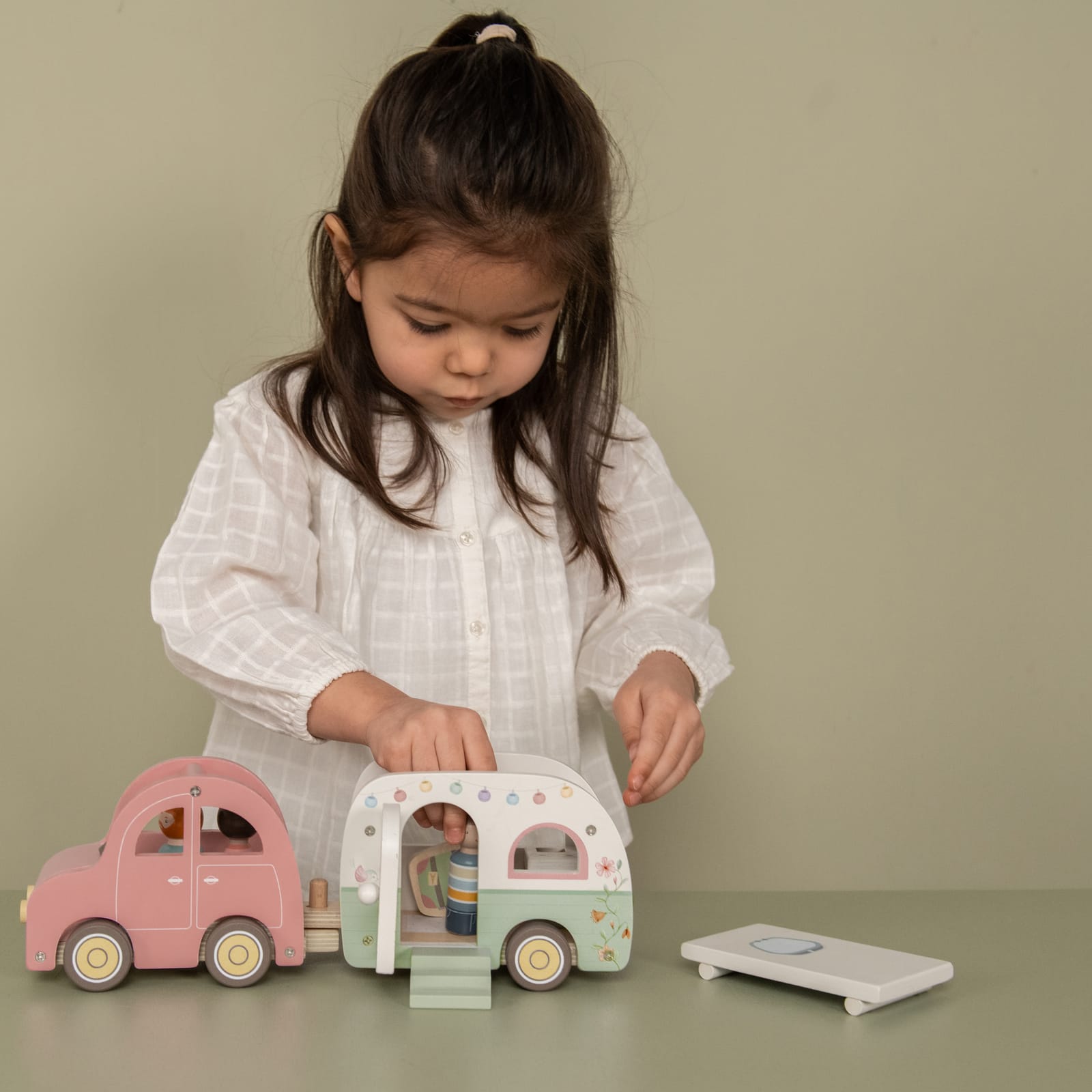 Wooden Car and Caravan Set