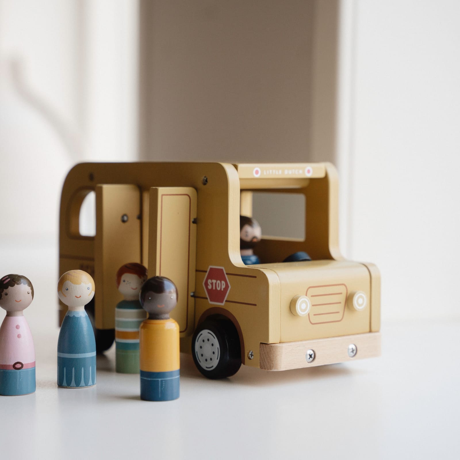 Wooden School Bus with Figures