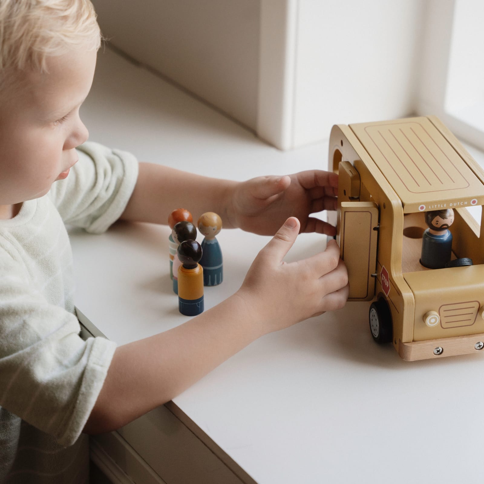 Wooden School Bus with Figures