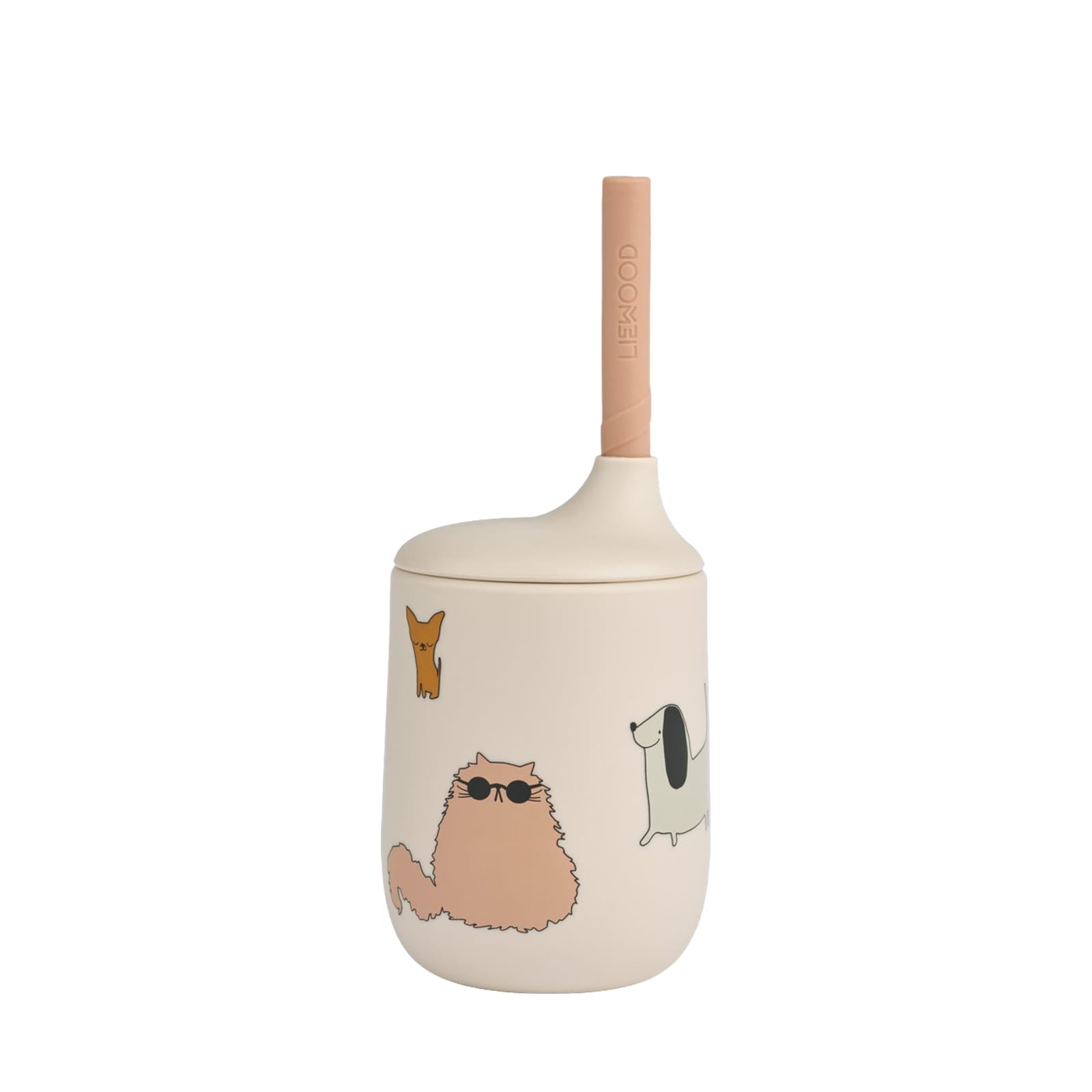 Ellis Printed Sippy Cup 230ml - Cats and Dogs Sandy