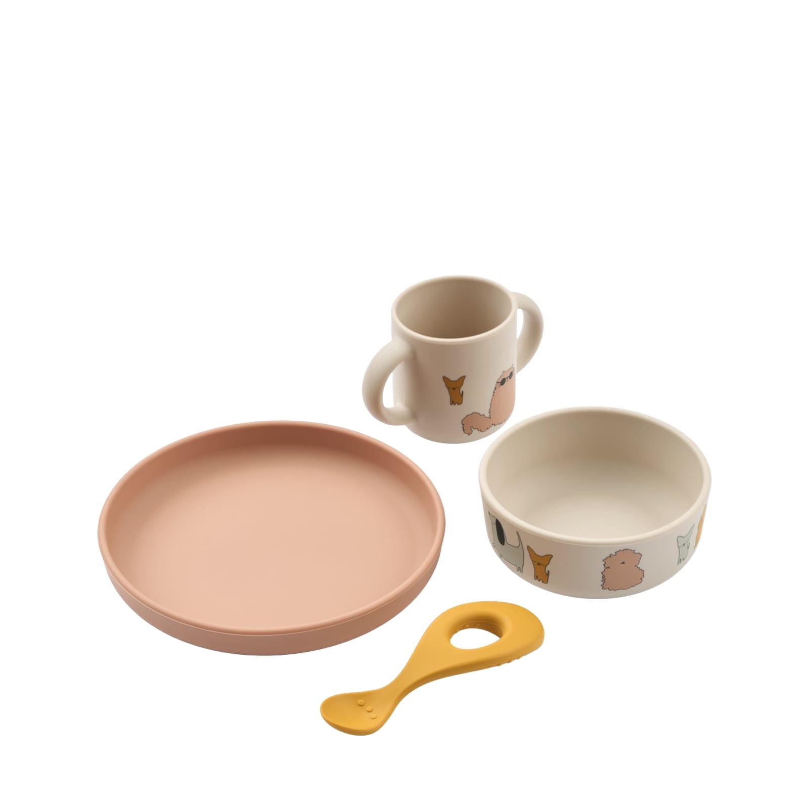 Vivi Printed Tableware Set - Cats and Dogs Sandy