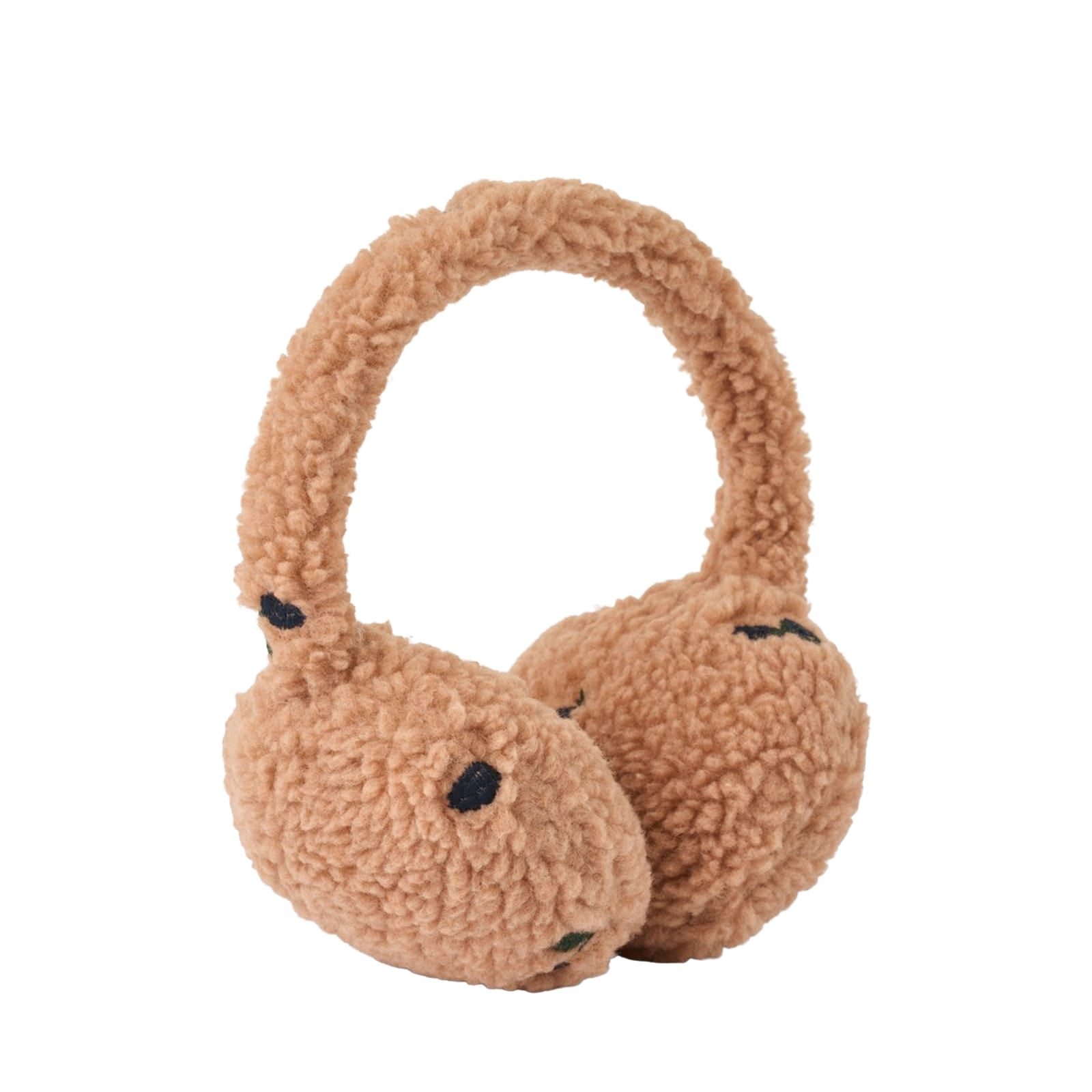 Albero Pile Ear Warmers - Berry Pale Tuscany Embroidery