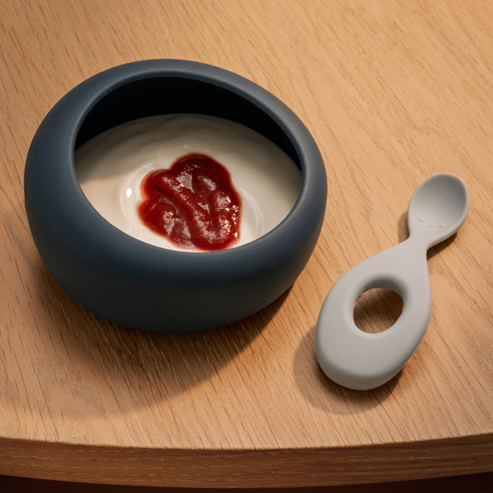 Sparia Bowl with Spoon - Whale Blue Dove Blue