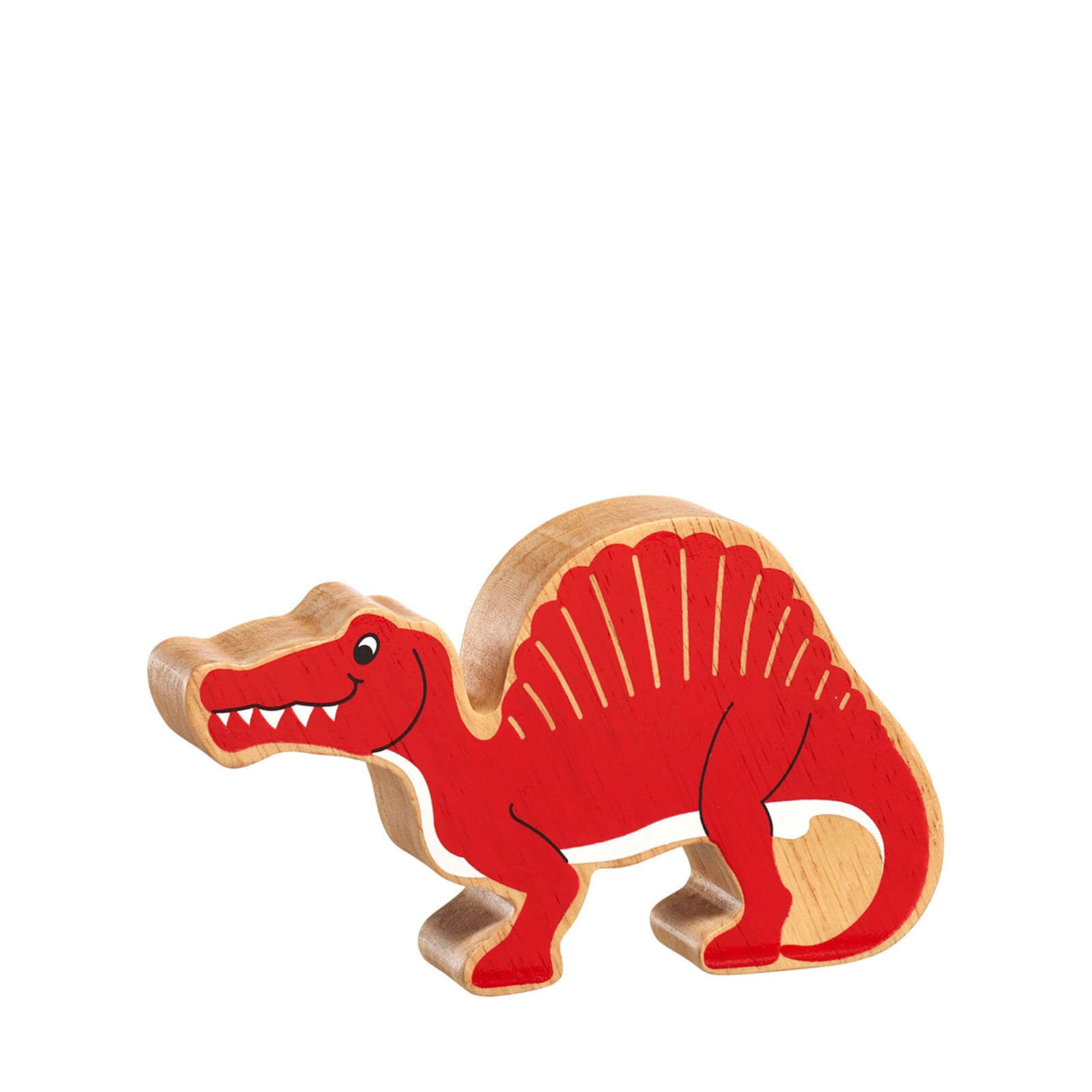 Natural Painted Wood - Red Spinosaurus Figure