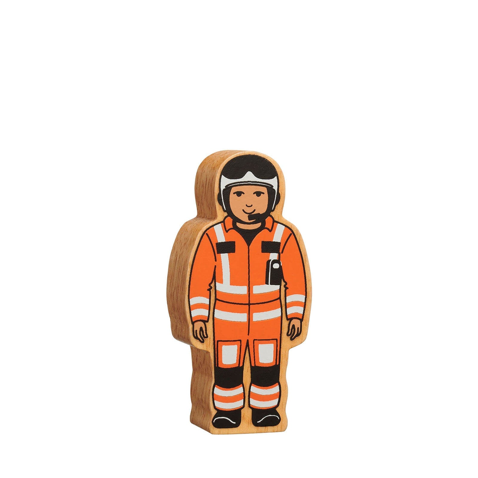 Natural Painted Wood - Orange Air Rescue Figure