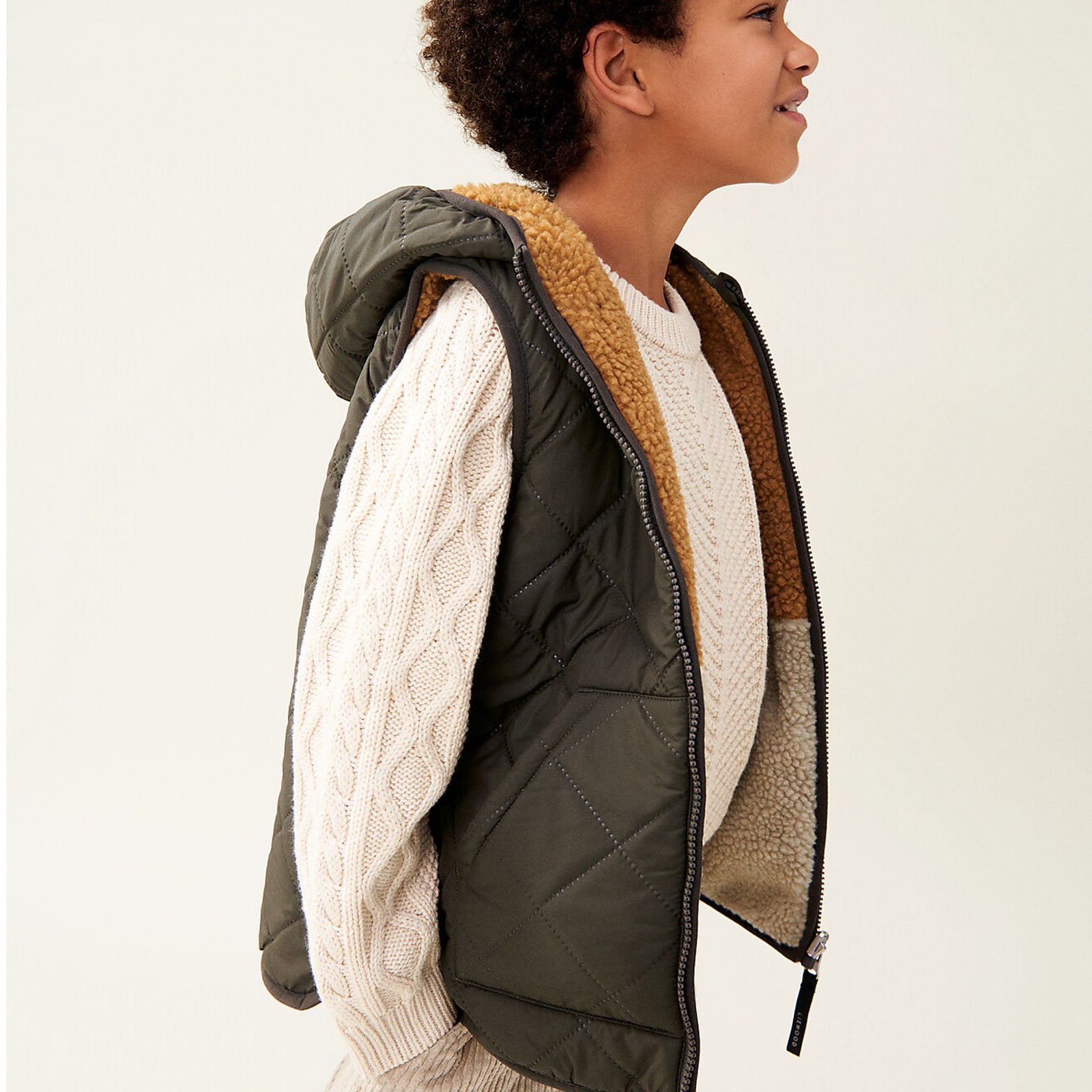 Diana Reversible Vest -  Army Brown - 8 Years