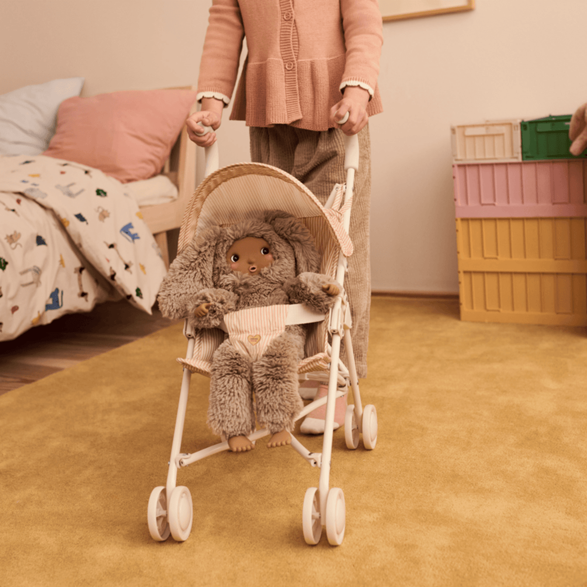 Elsie Doll Stroller - Stripe Pale Tuscany Creme De La Creme
