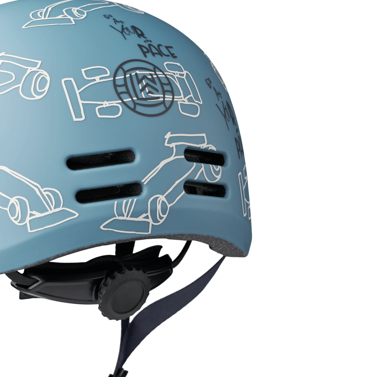 Milly Bike Helmet - Race Cars Beach Blue