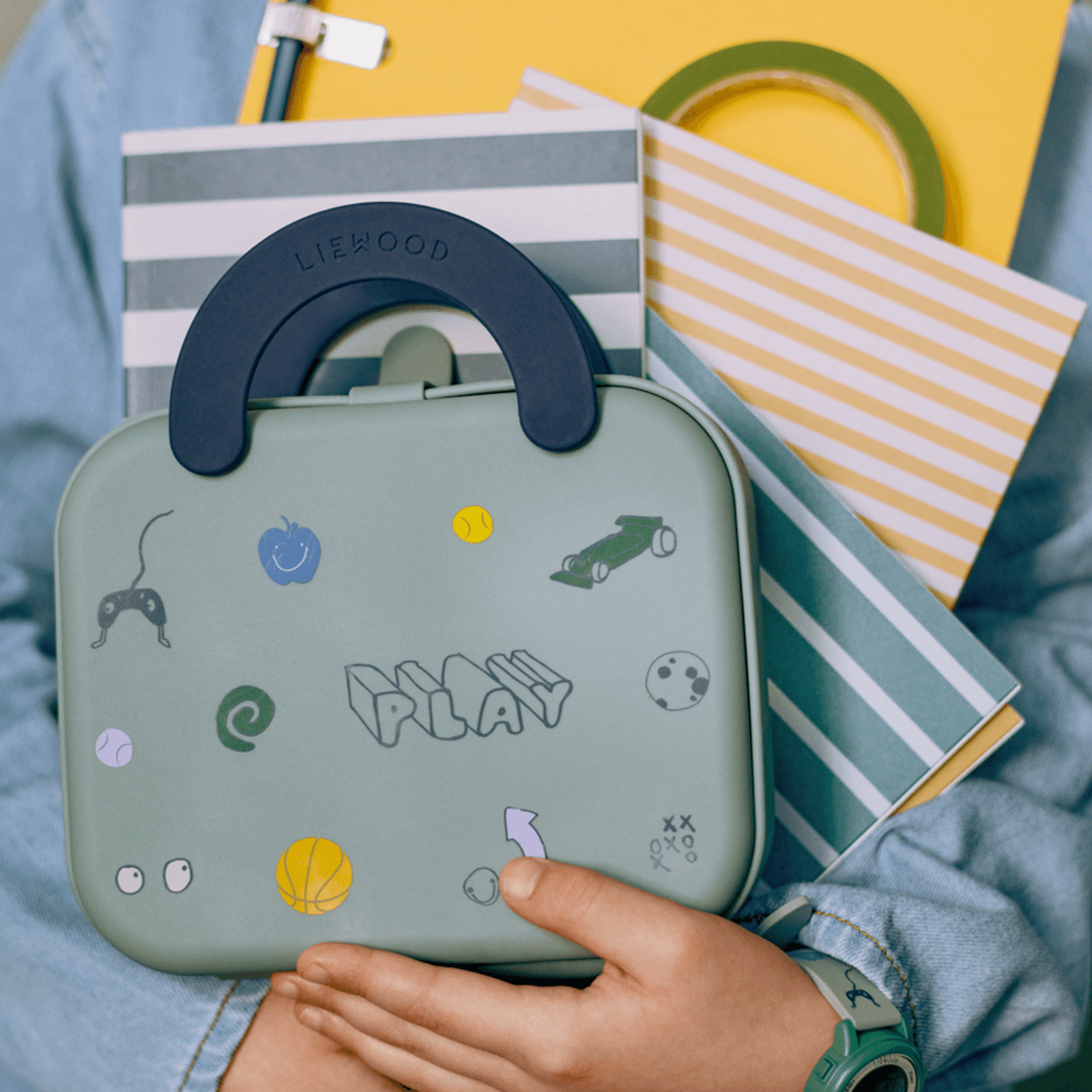 Elara Foldable Lunchbox - Play Dusty Peppermint