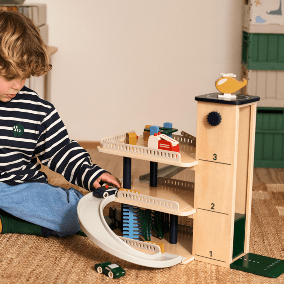 Jordy Wooden Parking Tower - Beach Blue