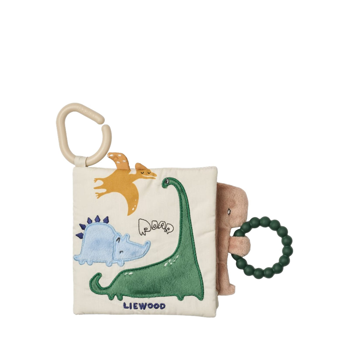 Fey Dino Roar Fabric Book - Dino Roar Dove Blue