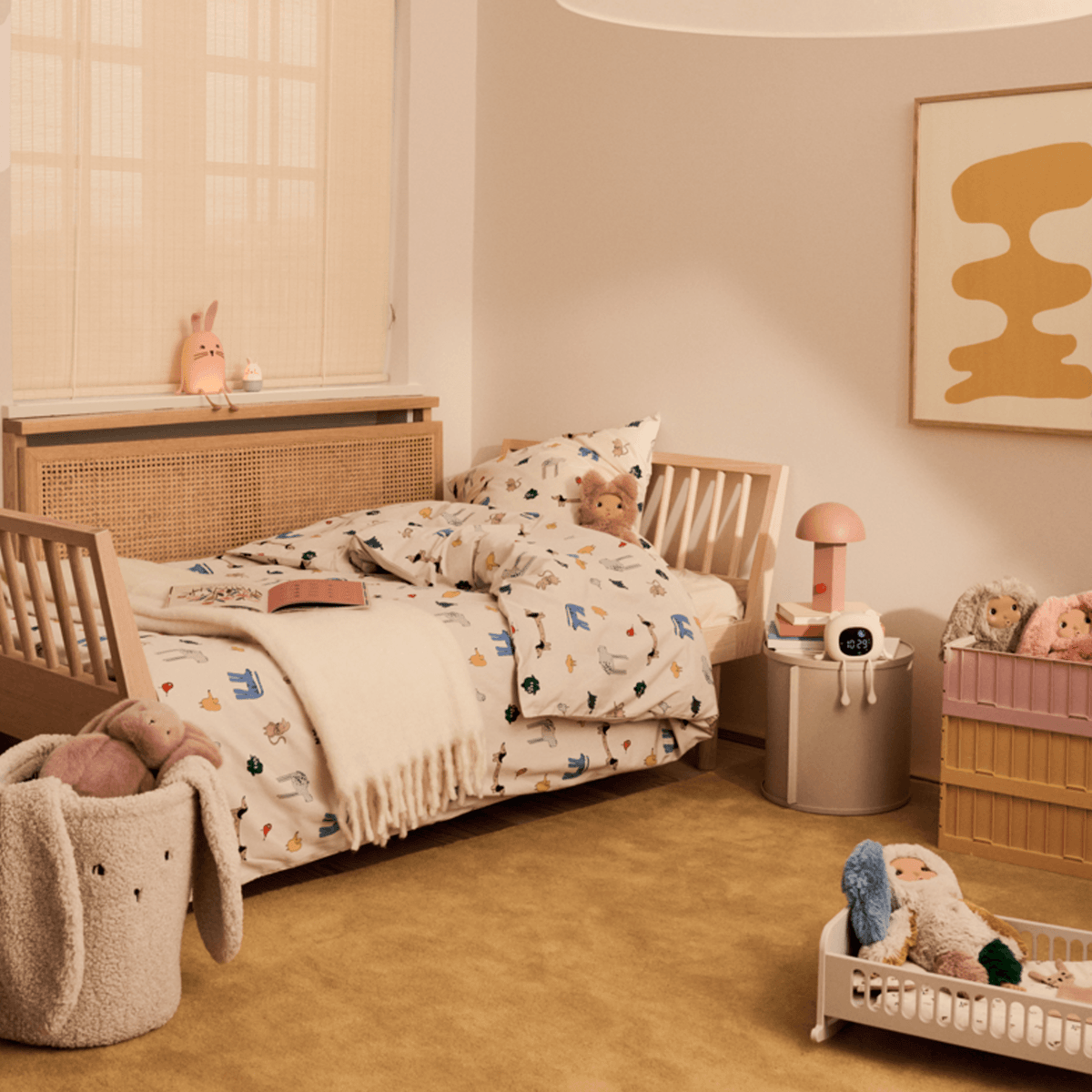 Morley Rabbit Pile Basket - Mist