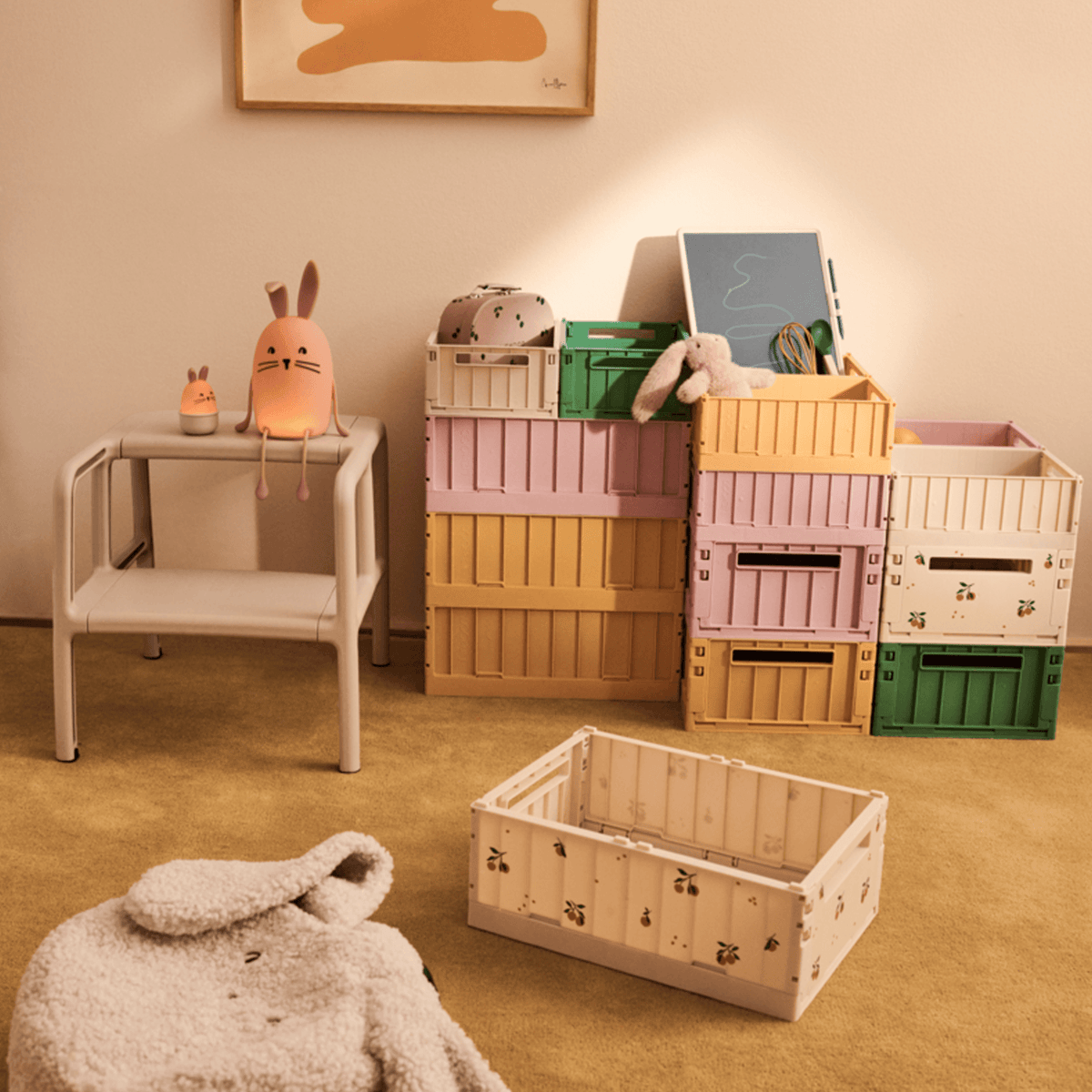 Weston Printed Storage Box Medium 2 Pack - Peach Sea Shell