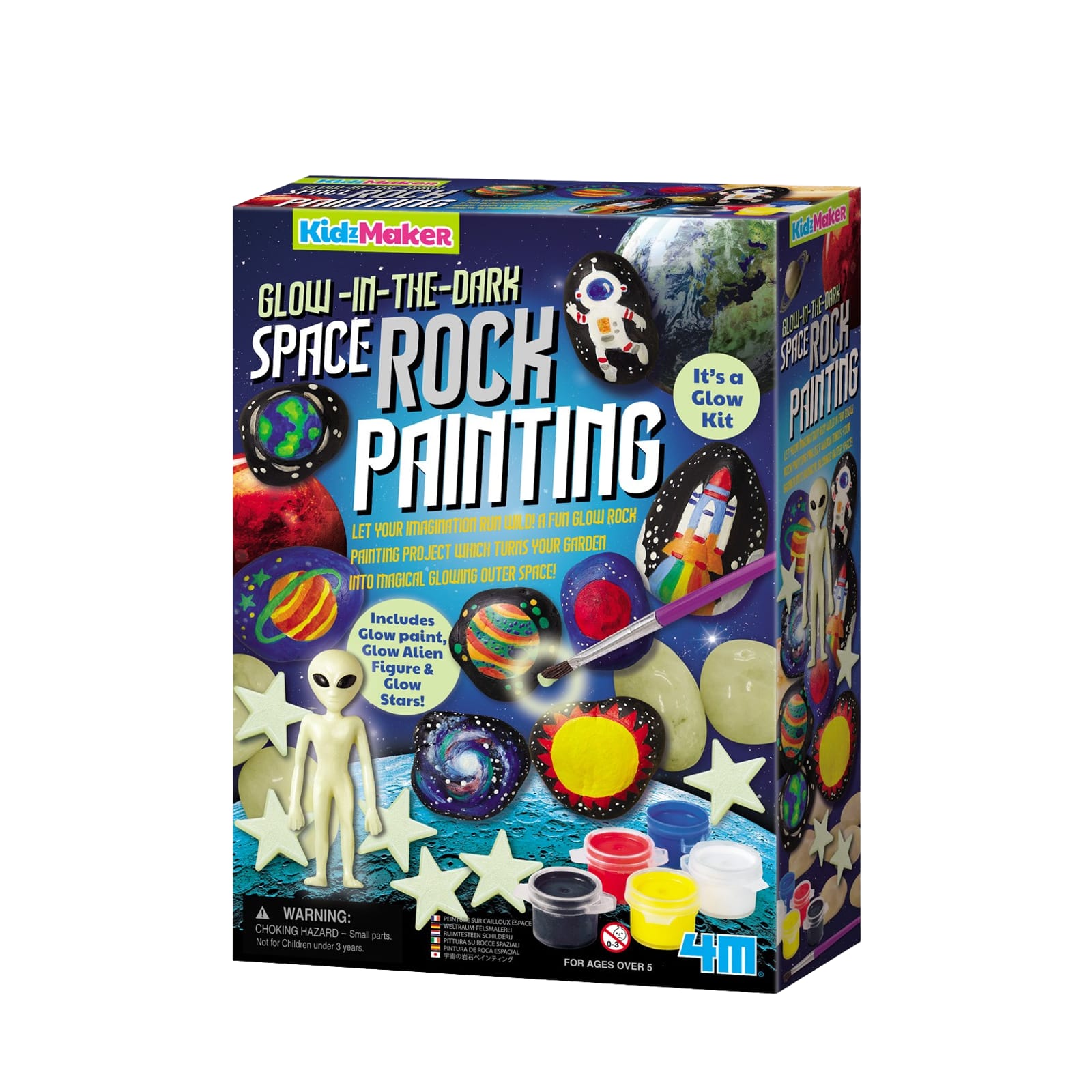 KidzMaker - Glow In The Dark - Space Rock Painting