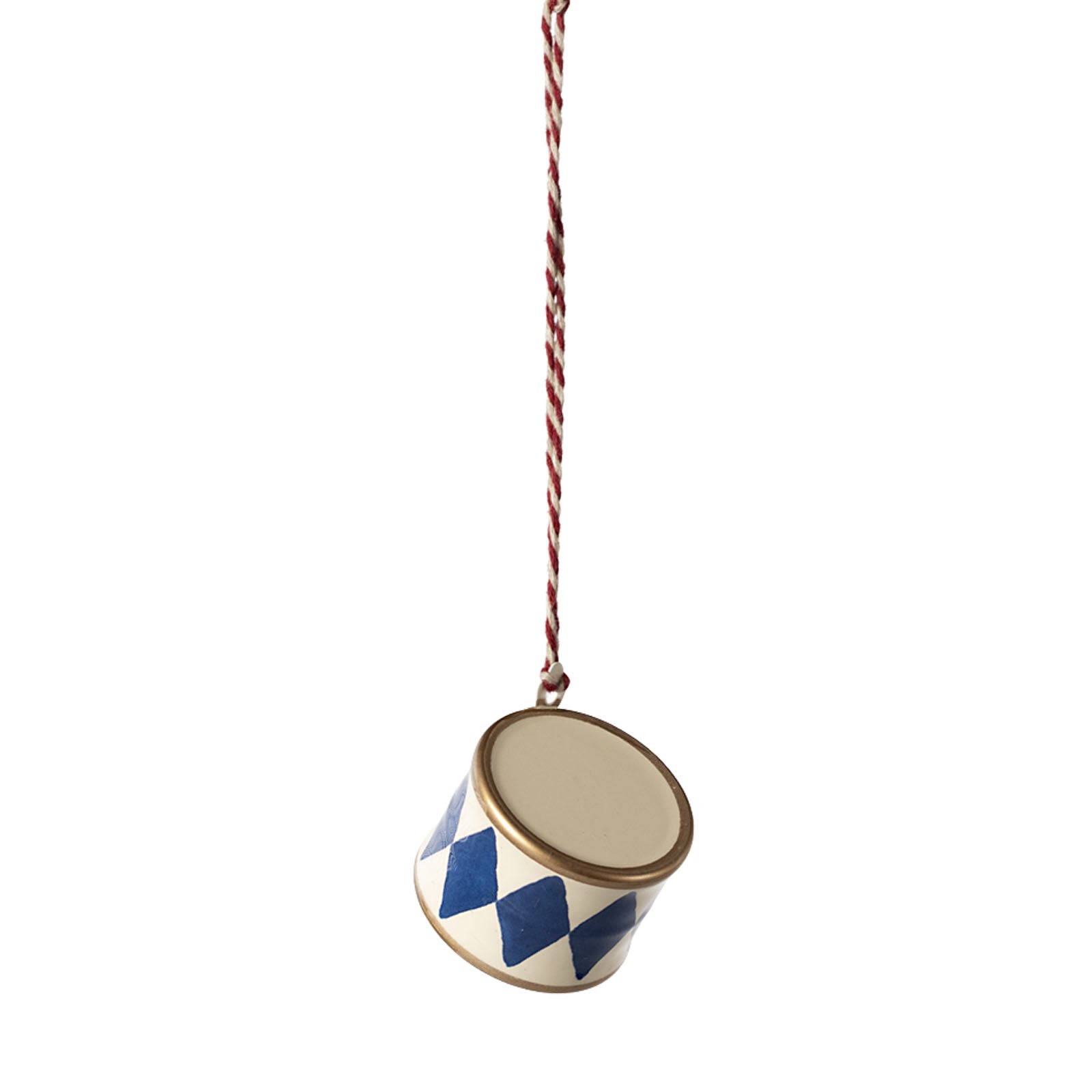 Metal Tree Ornament - Small Drum Dark Blue