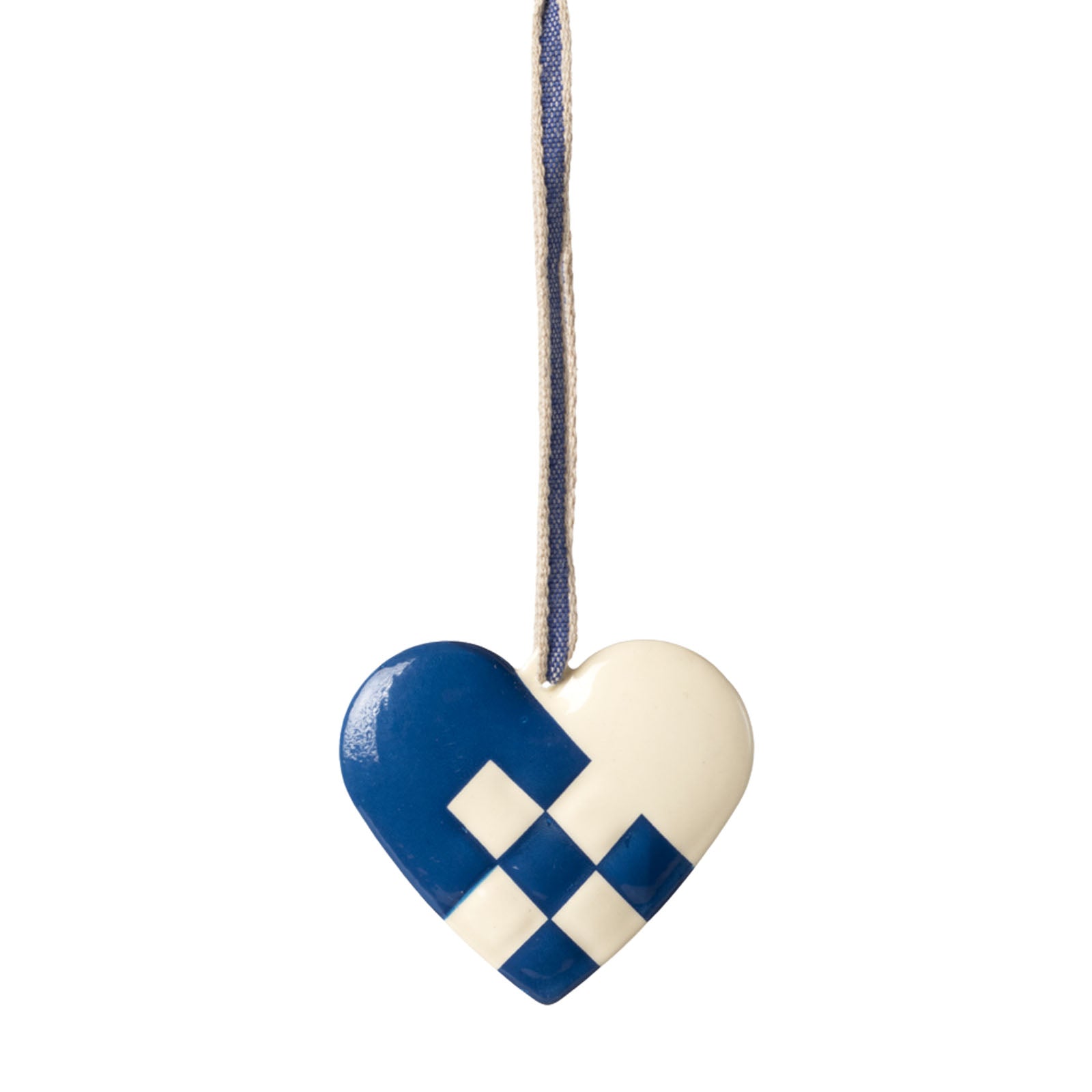 Metal Tree Ornament - Small Heart Dark Blue