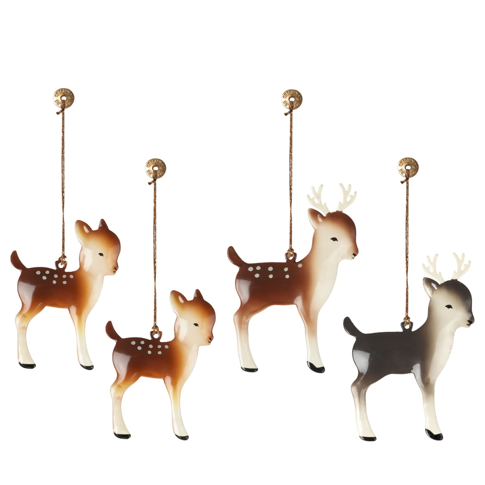 Metal Tree Ornaments - Reindeer Family