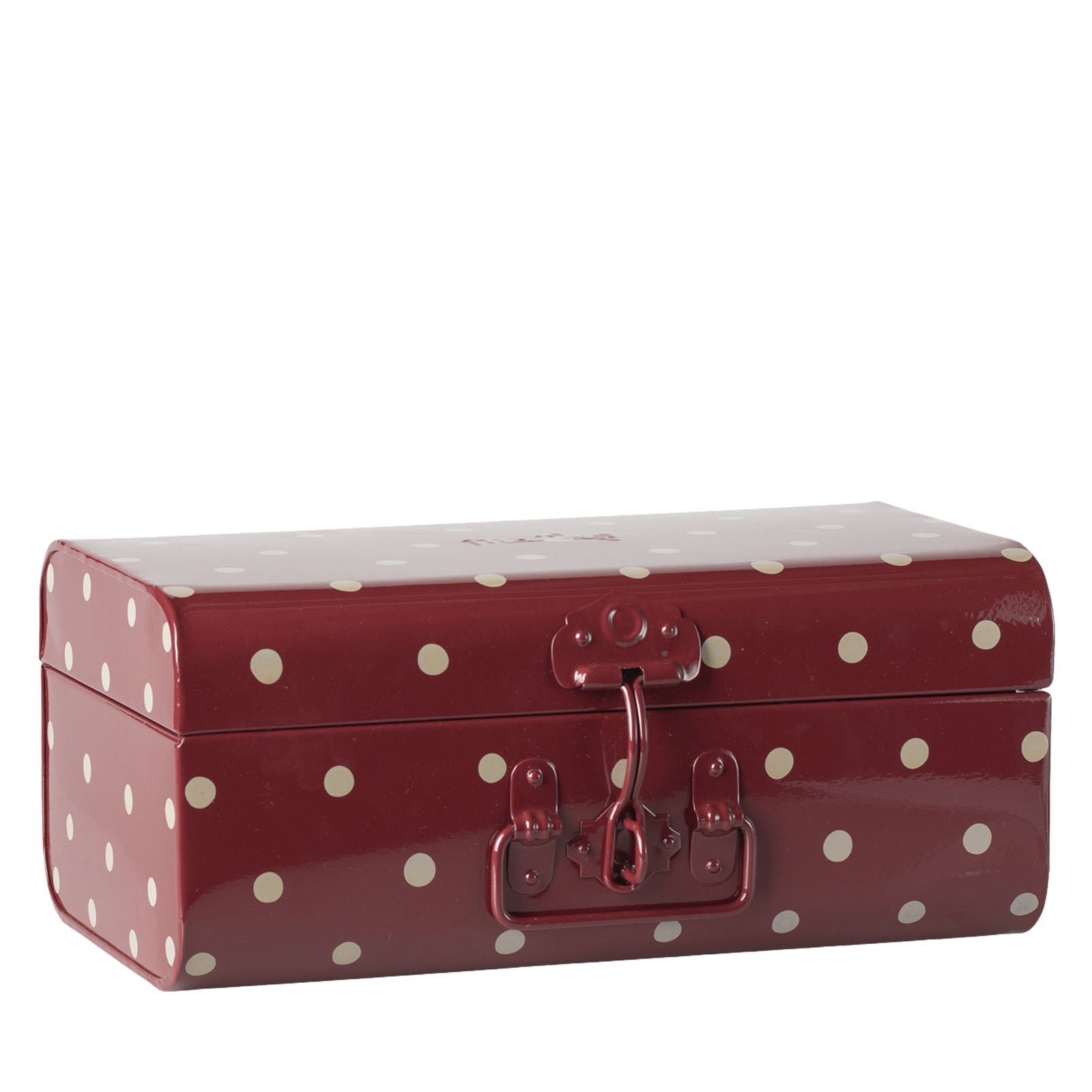 Storage Suitcase Small - Red With Dots