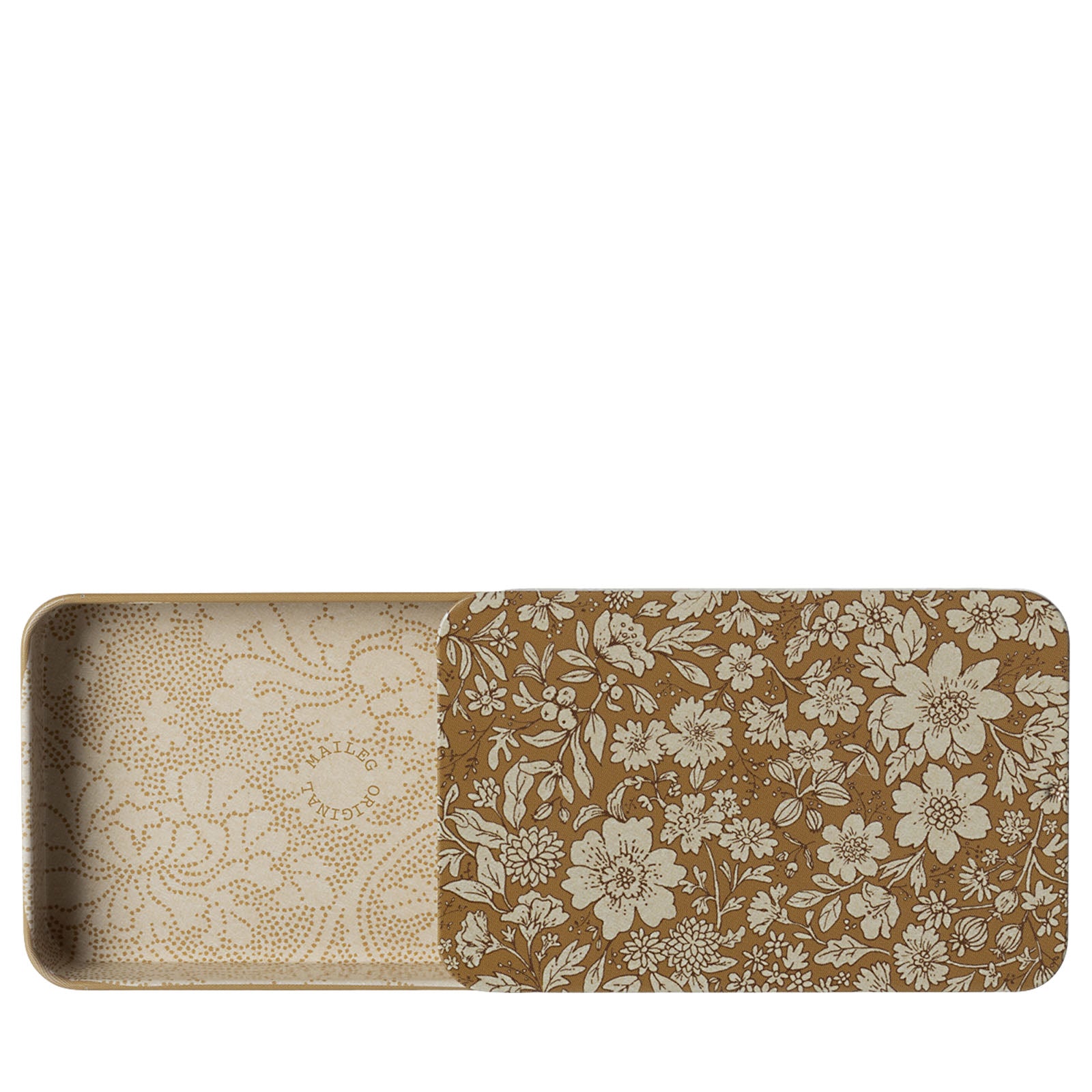 Sliding Lid Metal Box - Blossom Ocher