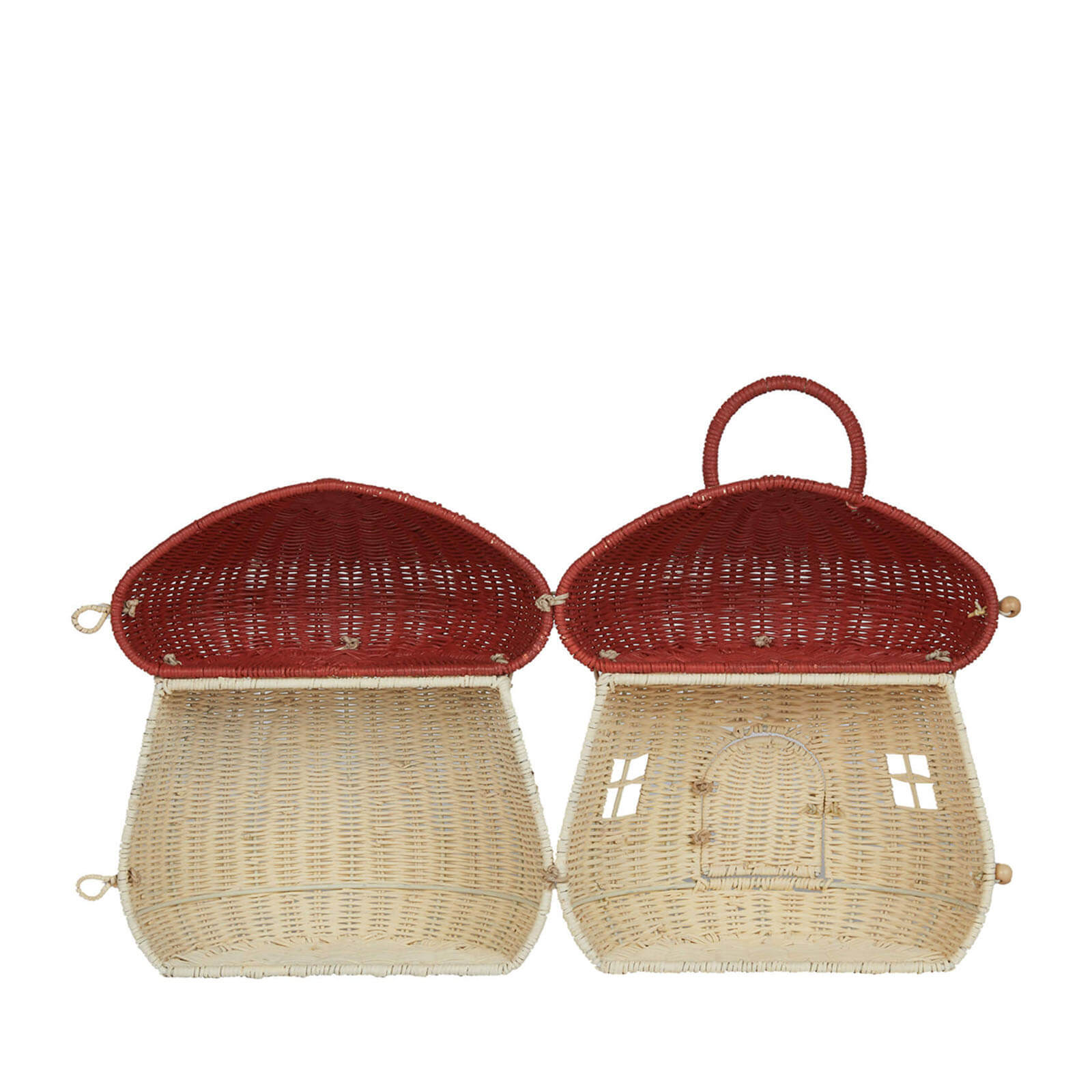 Rattan Mushroom Doll House - Red