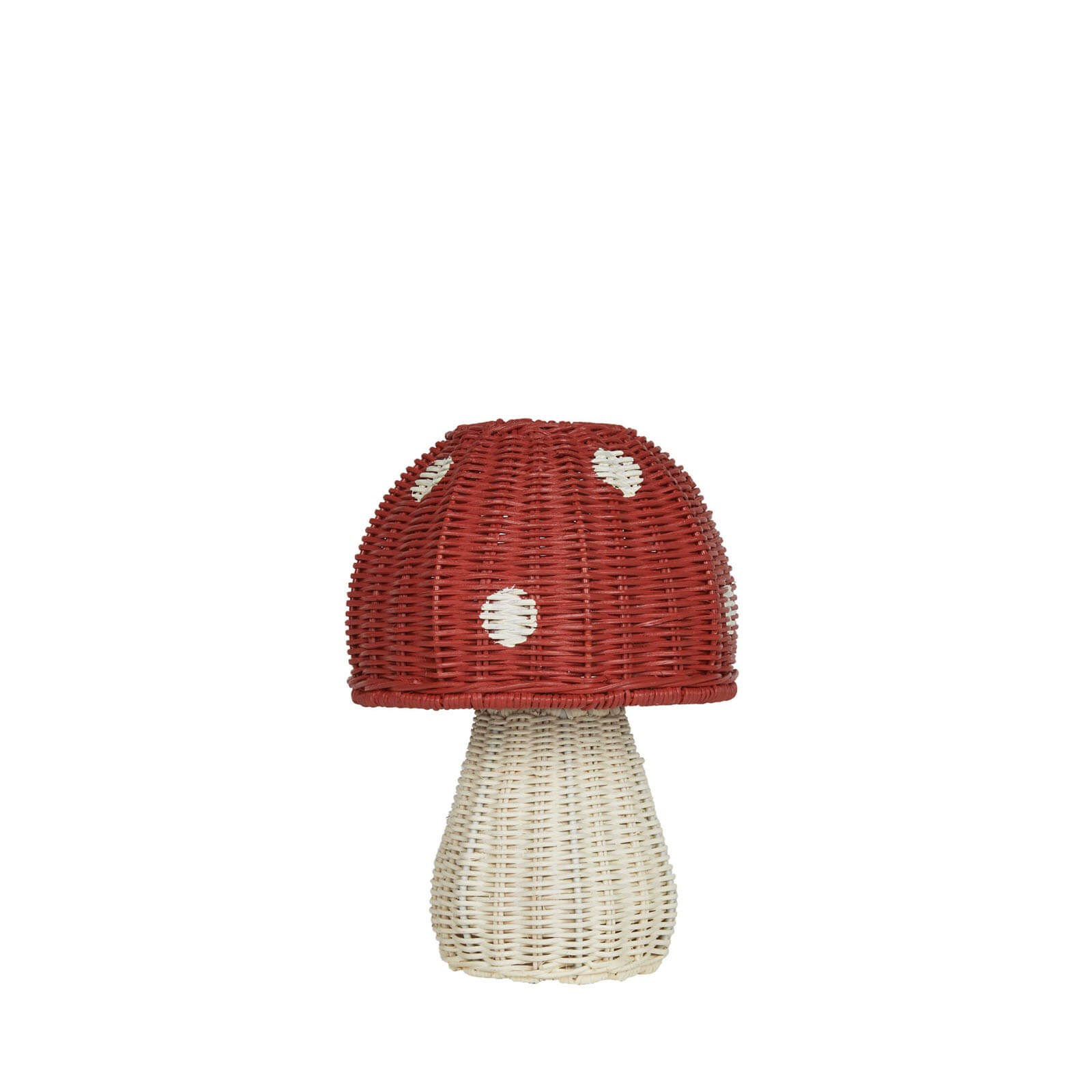 Rattan Toadstool Lamp - Red
