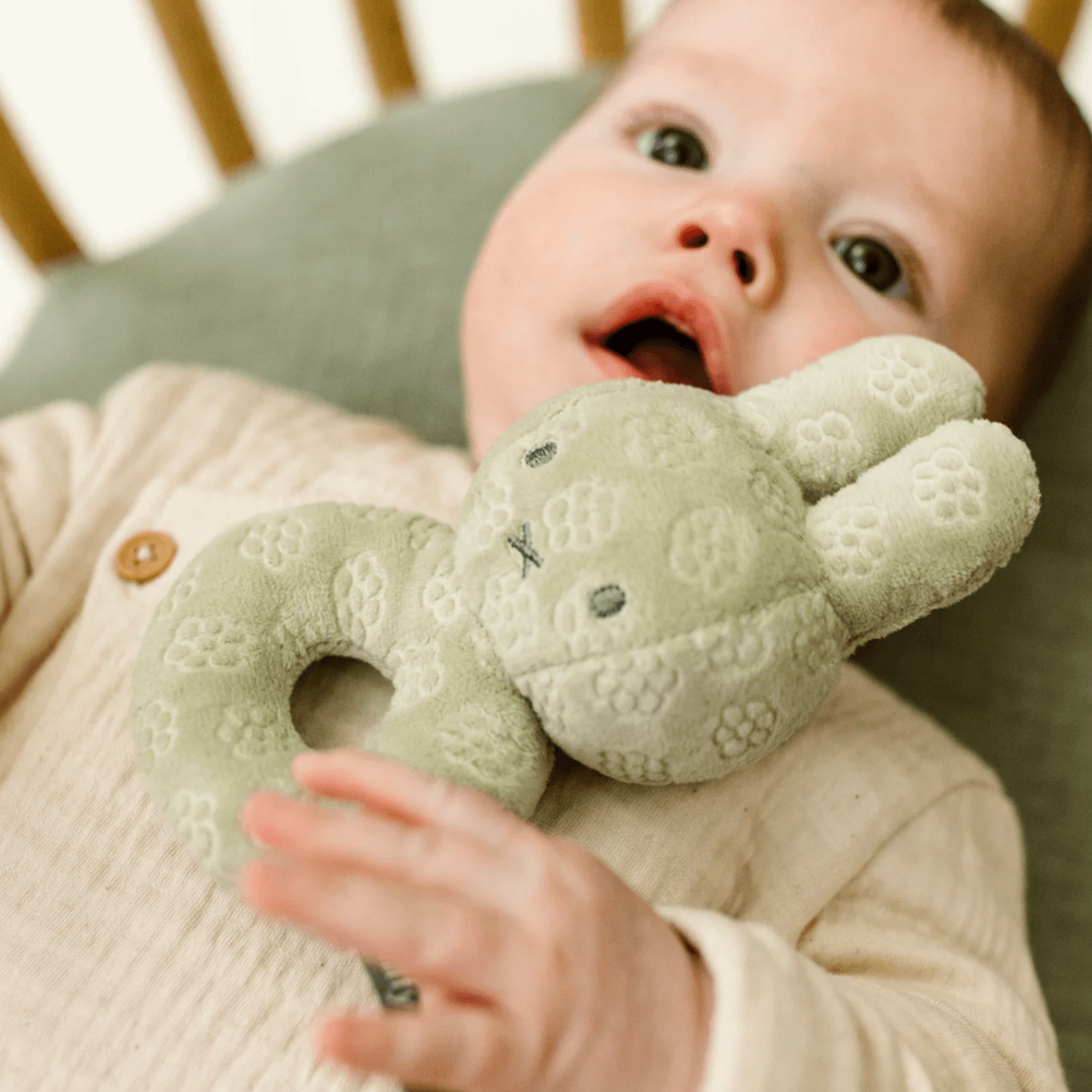 Miffy Rattle - Green Flower