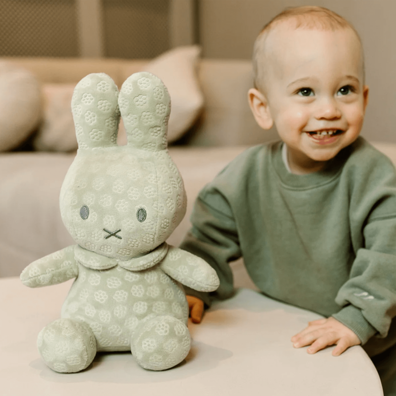 Miffy Cuddle Toy 30cm - Green Flower