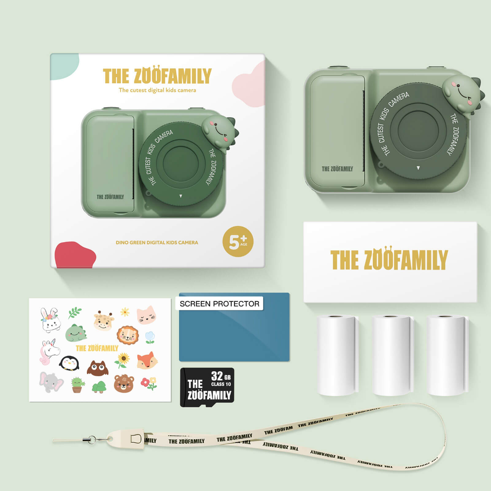 Digital Camera with Print - Dino Green