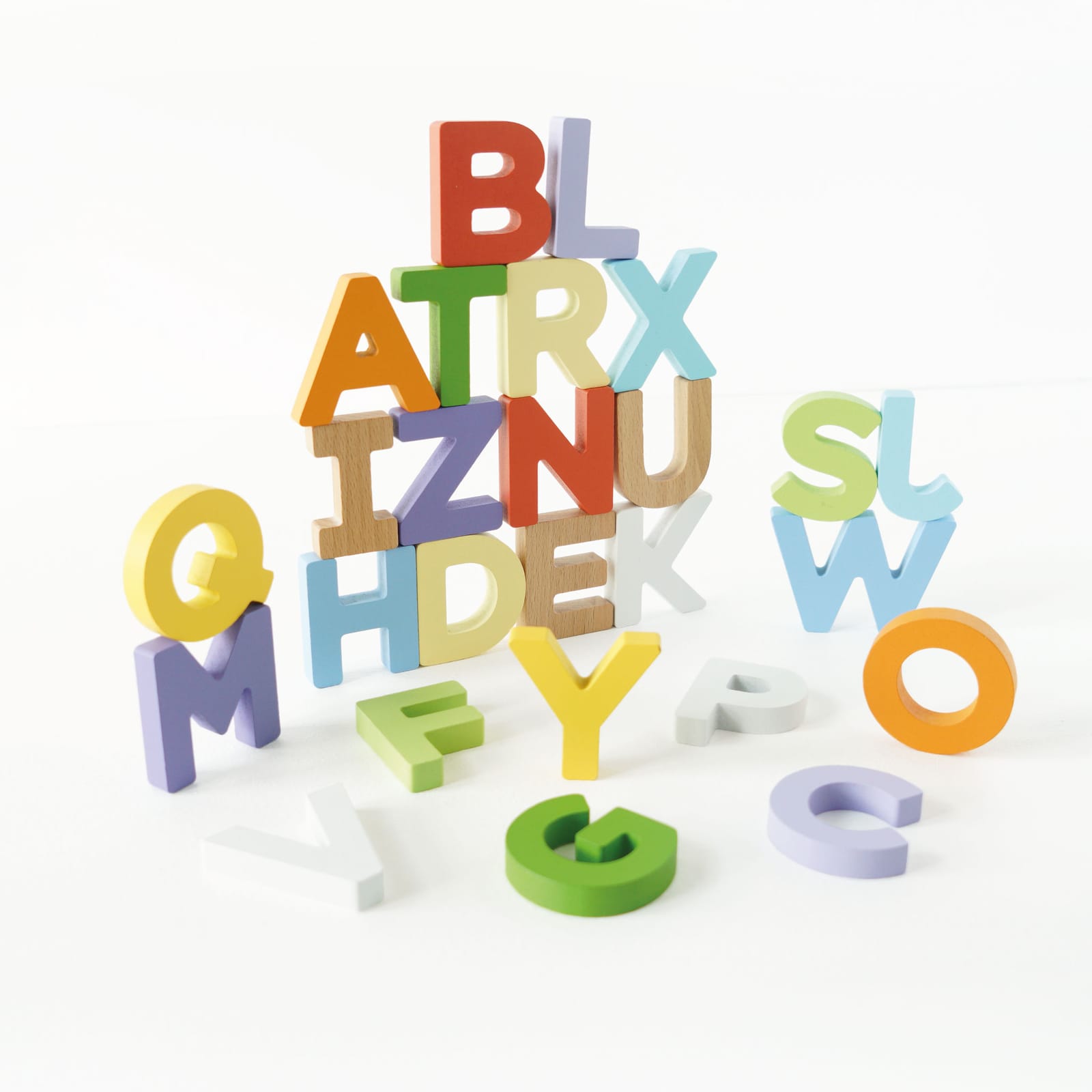 Wooden Alphabet Set and Bag - 60 Letters