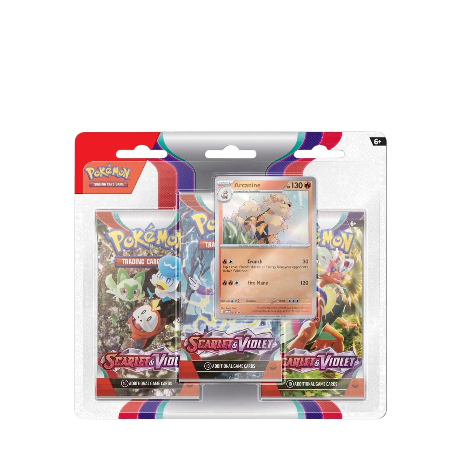 Scarlet & Violet - 3 Booster Packs & Arcanine Promo Card