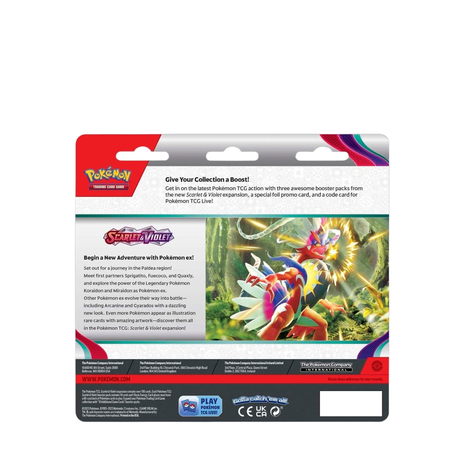 Scarlet & Violet - 3 Booster Packs & Arcanine Promo Card