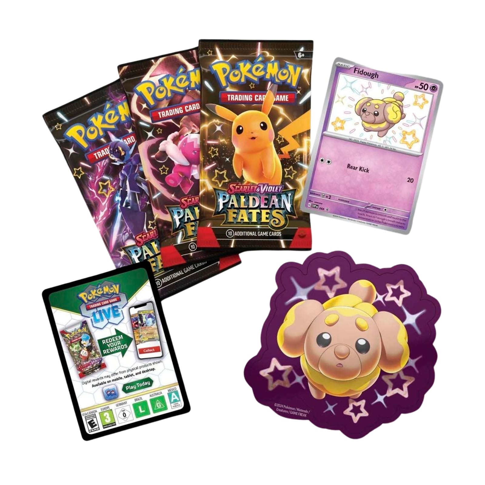 Scarlet & Violet - Paldean Fates Tech Sticker Box - Shiny Fidough