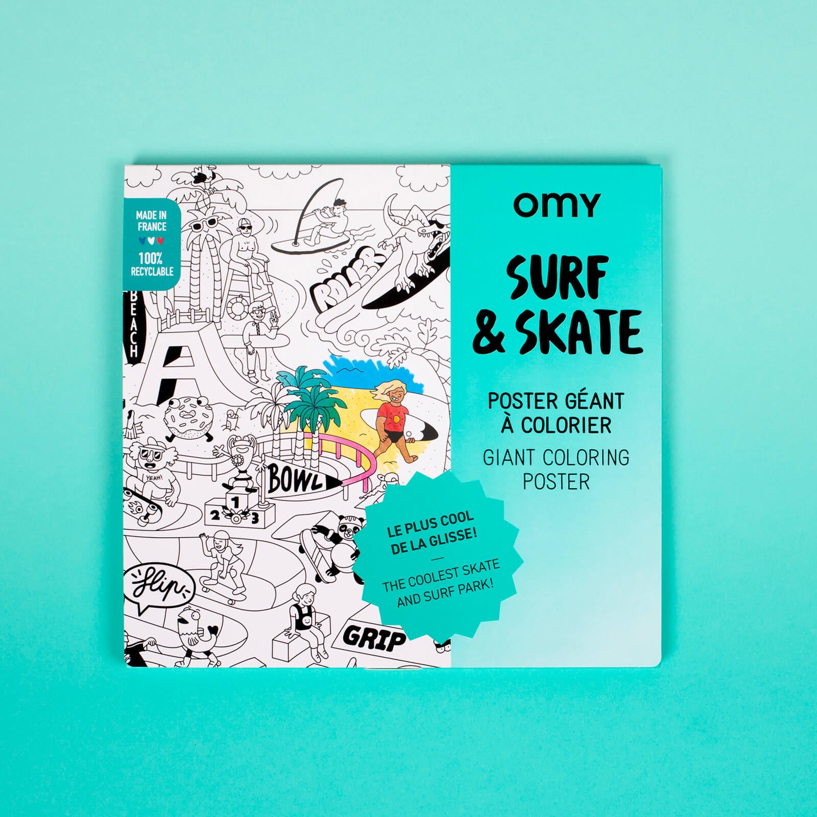 Colouring Poster - Surf & Skate