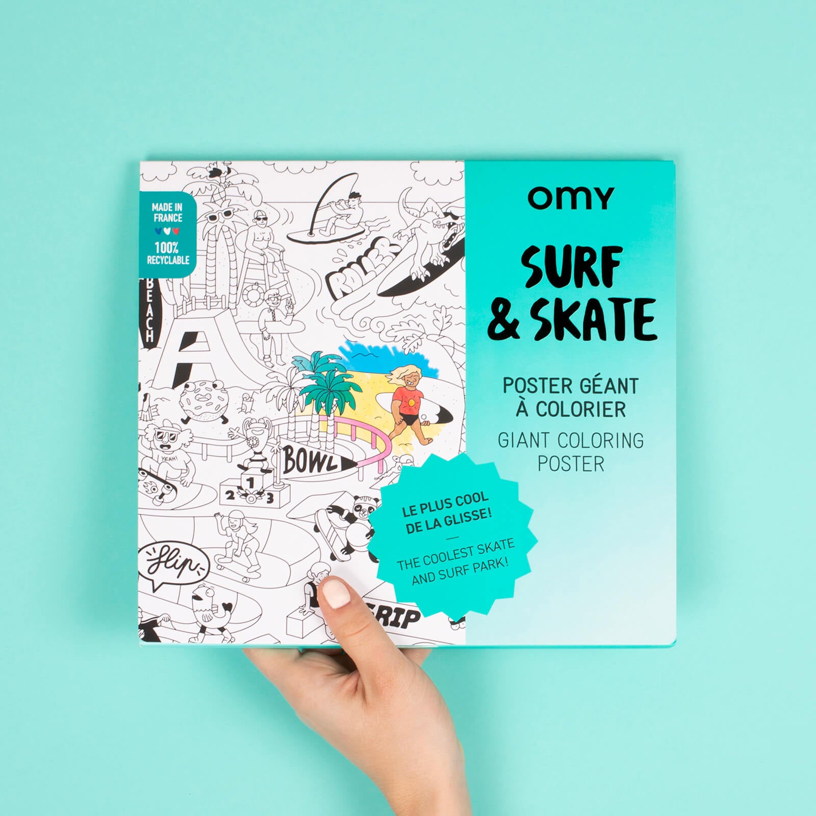 Colouring Poster - Surf & Skate