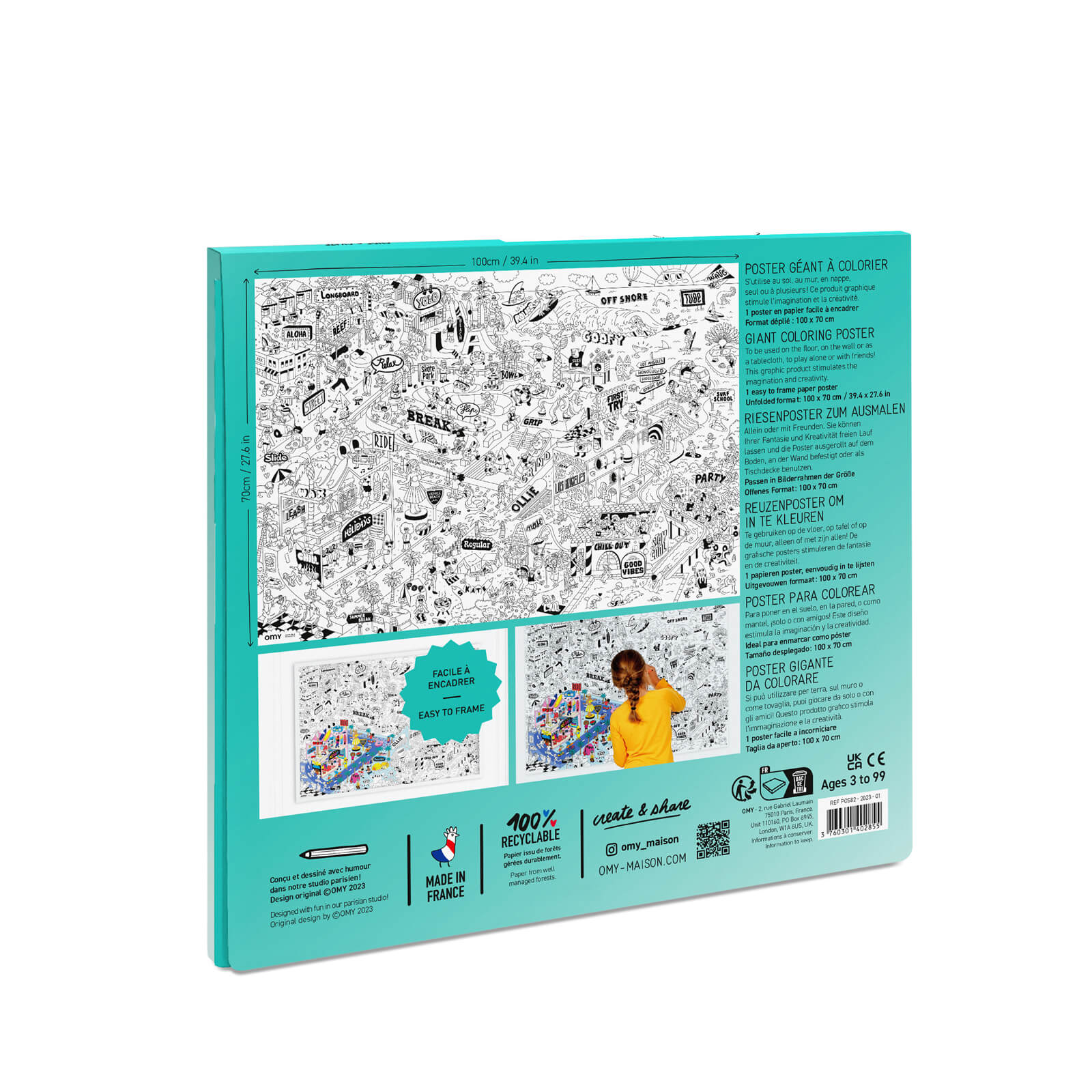 Colouring Poster - Surf & Skate