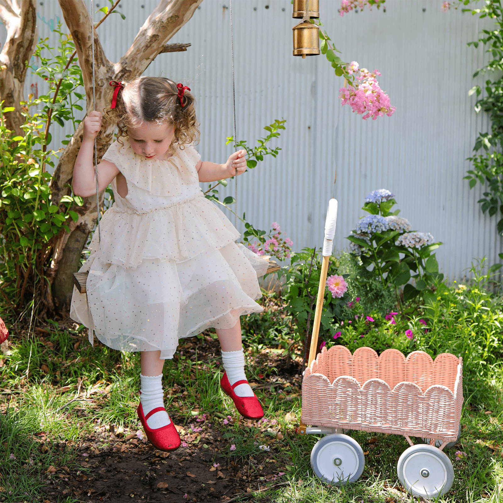 Rattan Wonder Wagon - Seashell Pink