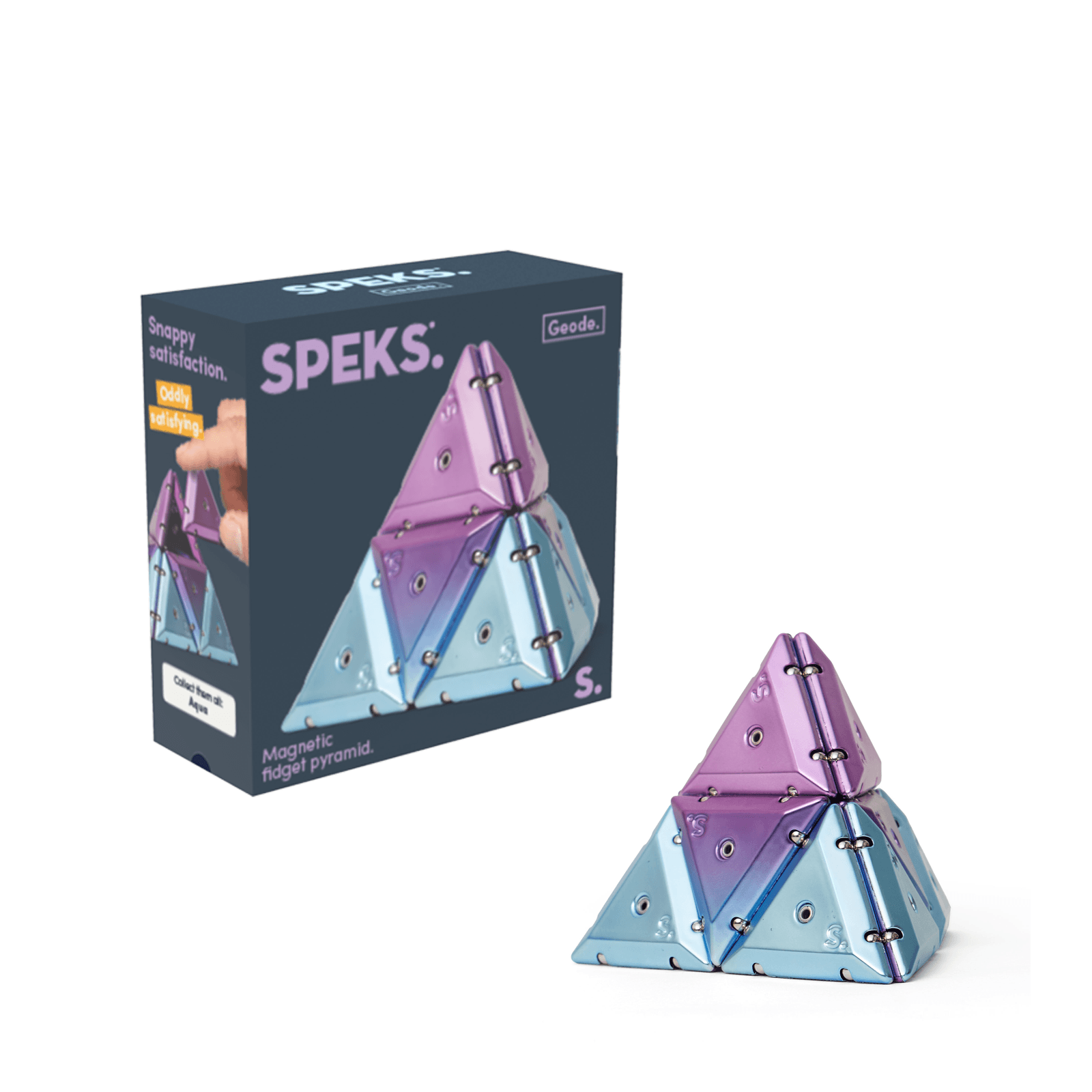 Geode Magnetic Fidget Pyramid - Chrome Nova