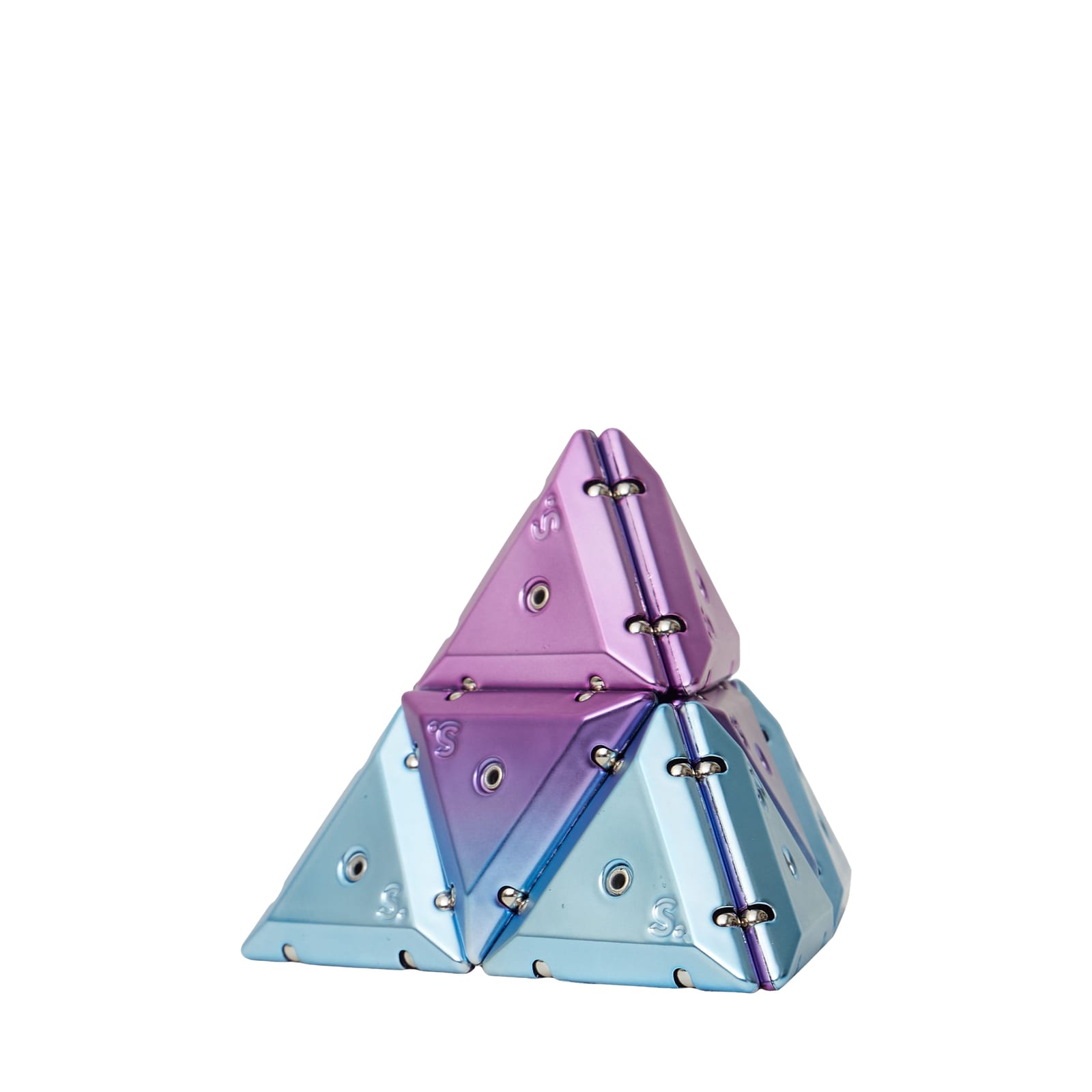 Geode Magnetic Fidget Pyramid - Chrome Nova