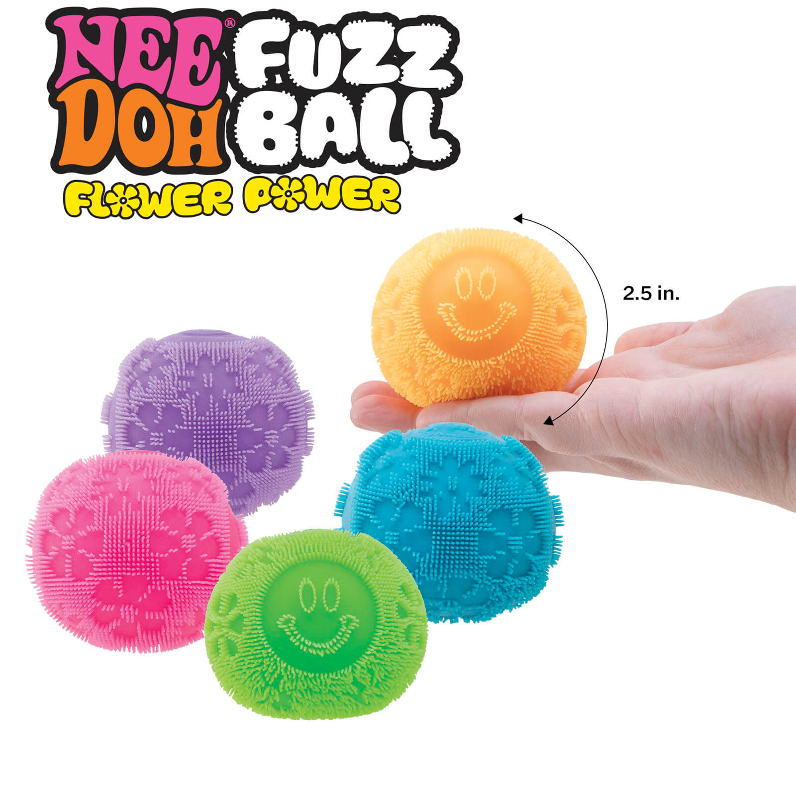 Squishy Stress Ball - Fuzz Ball Flower Power