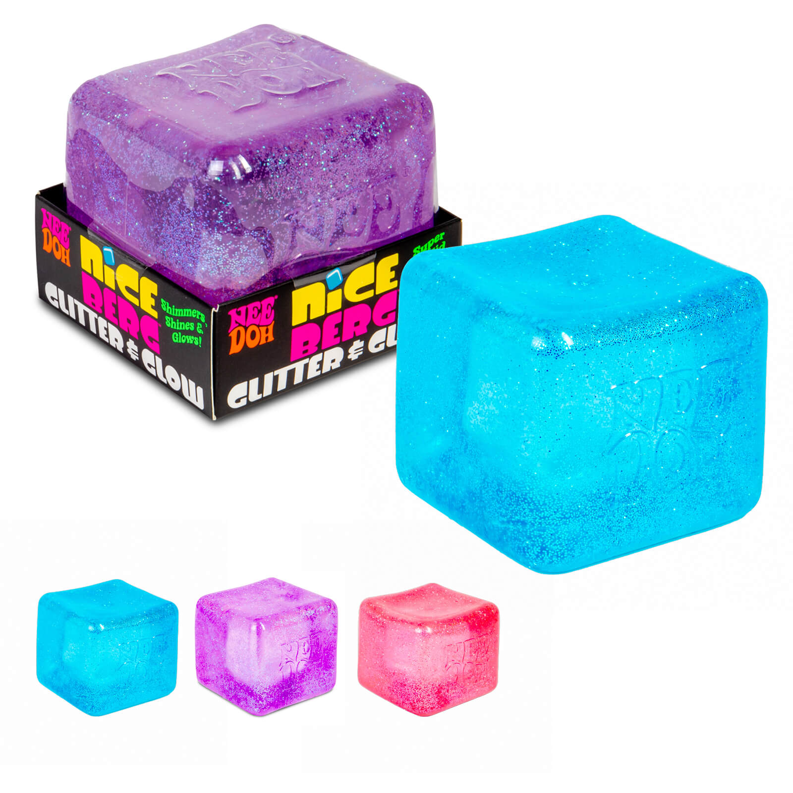 Squishy Fidget Toy - Large Niceberg Glitter and Glow