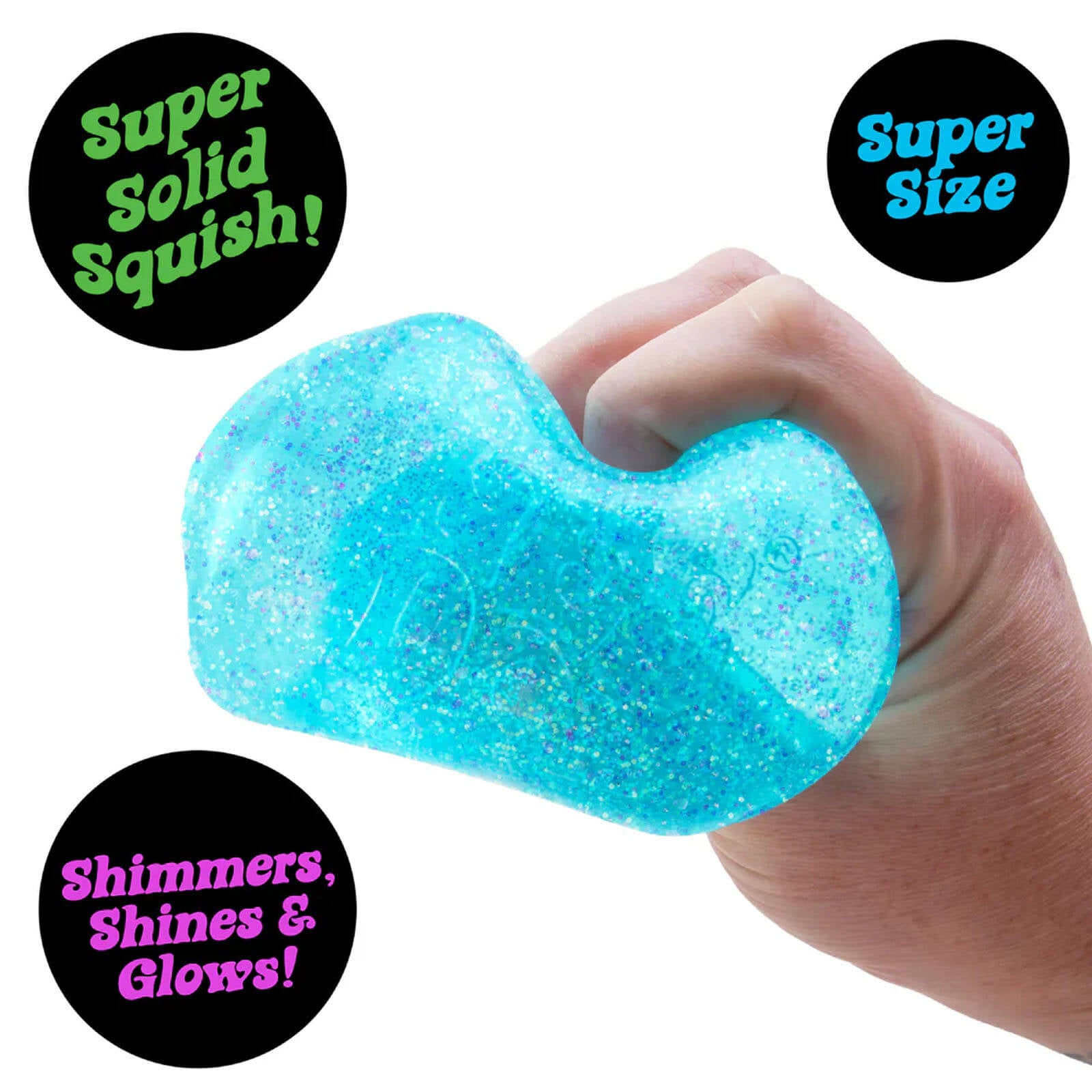 Squishy Fidget Toy - Large Niceberg Glitter and Glow