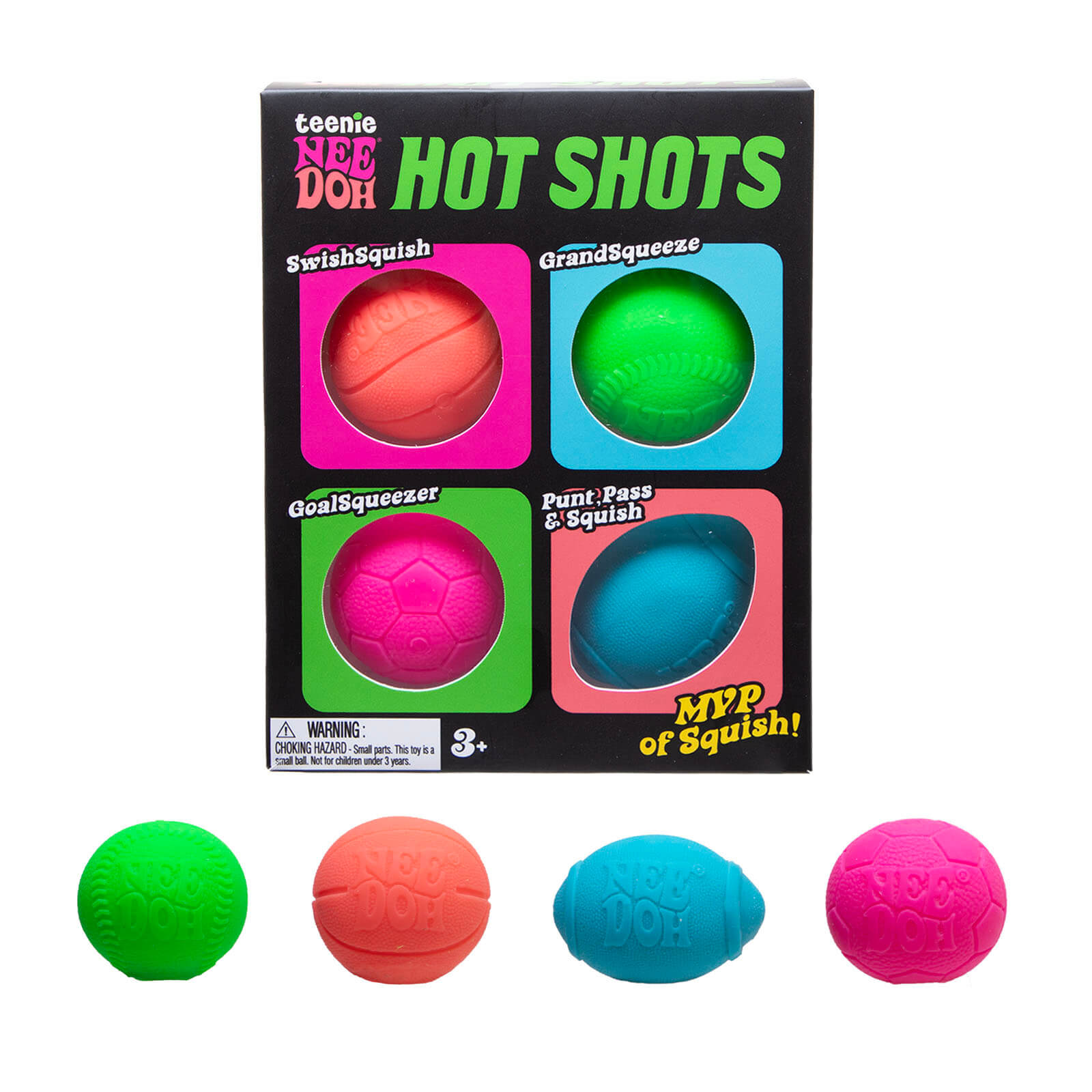 Squishy Fidget Toy - Hot Shots Teenie - Set of 4
