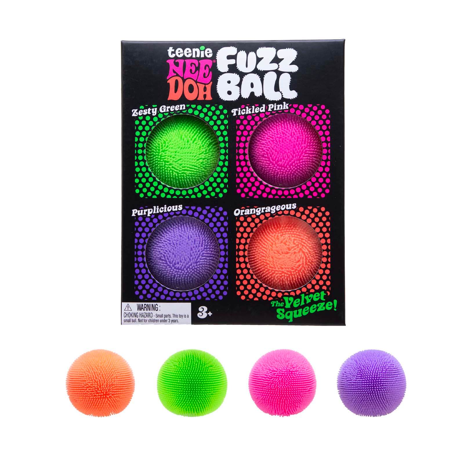 Squishy Stress Ball - Fuzz Ball Teenie - Set of 4