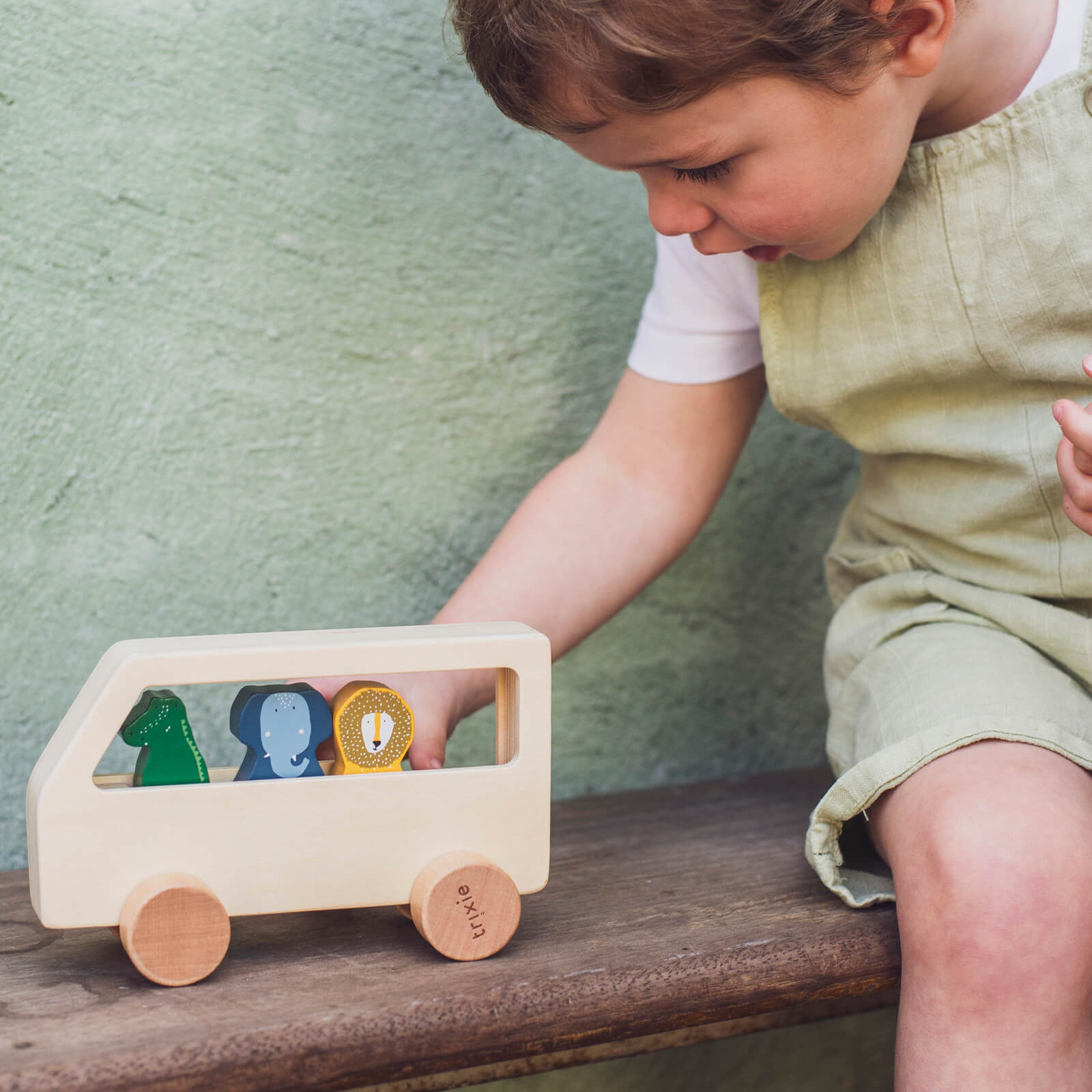 Wooden Animal Bus