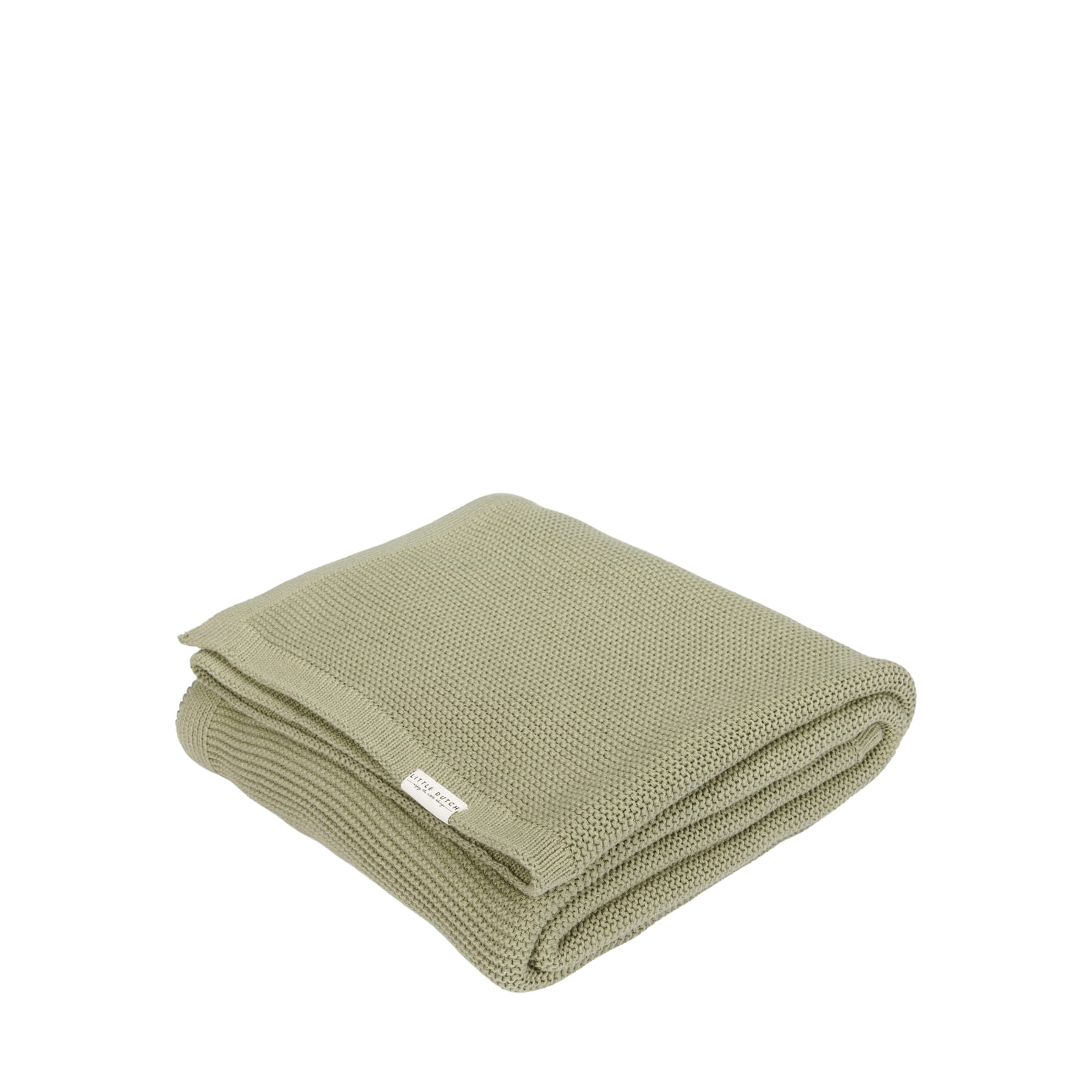 Knitted Cot Blanket 110cm x 140cm - Olive