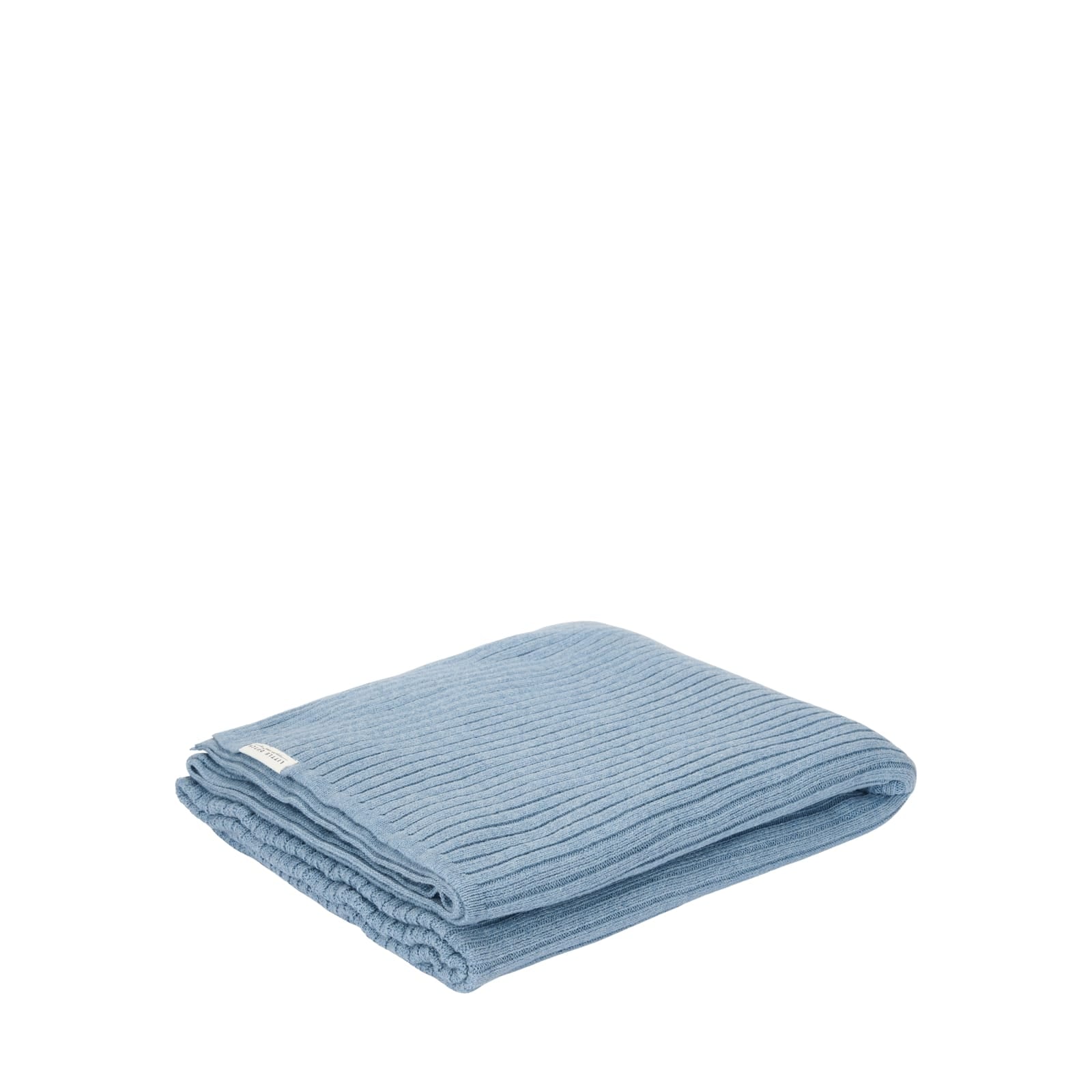 Knitted Cot Blanket 110cm x 140cm - Pure Denim Blue