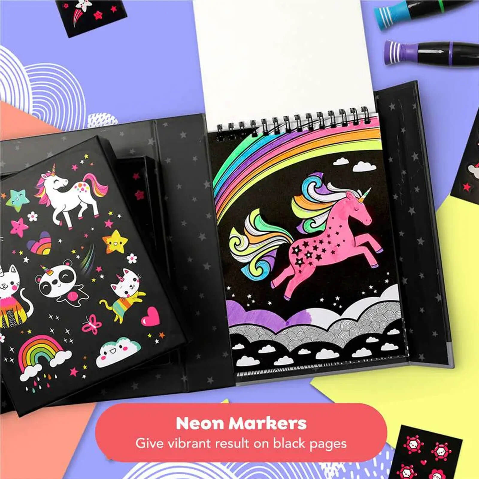 Neon Colouring Set - Unicorns and Friends